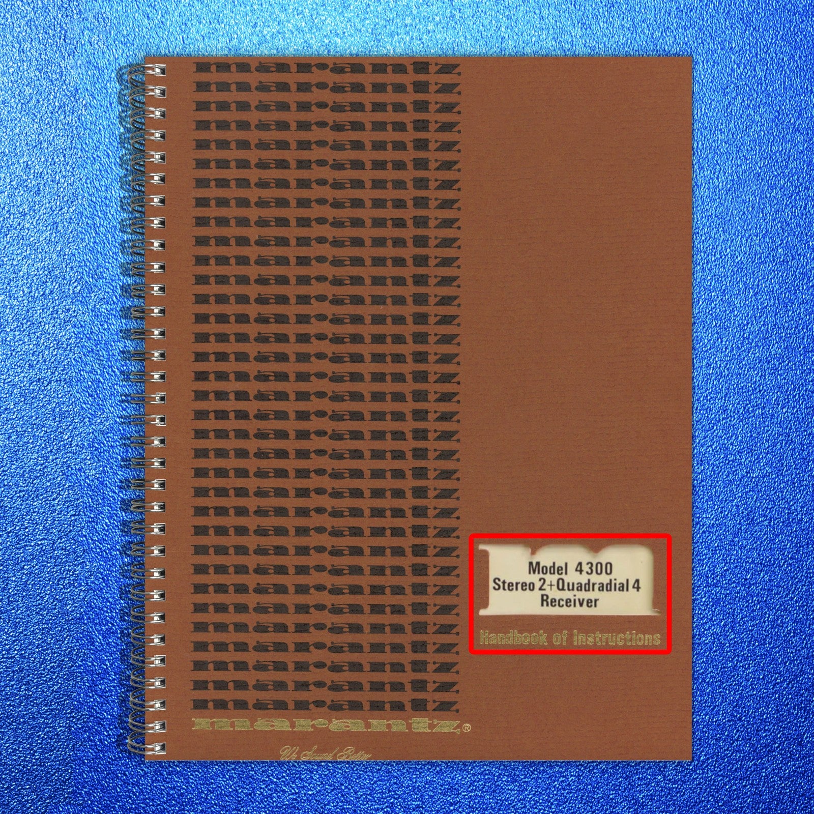 MARANTZ 4300 Stereo Receiver Instruction Manual - WIRE BOUND - TOUGH COVERS