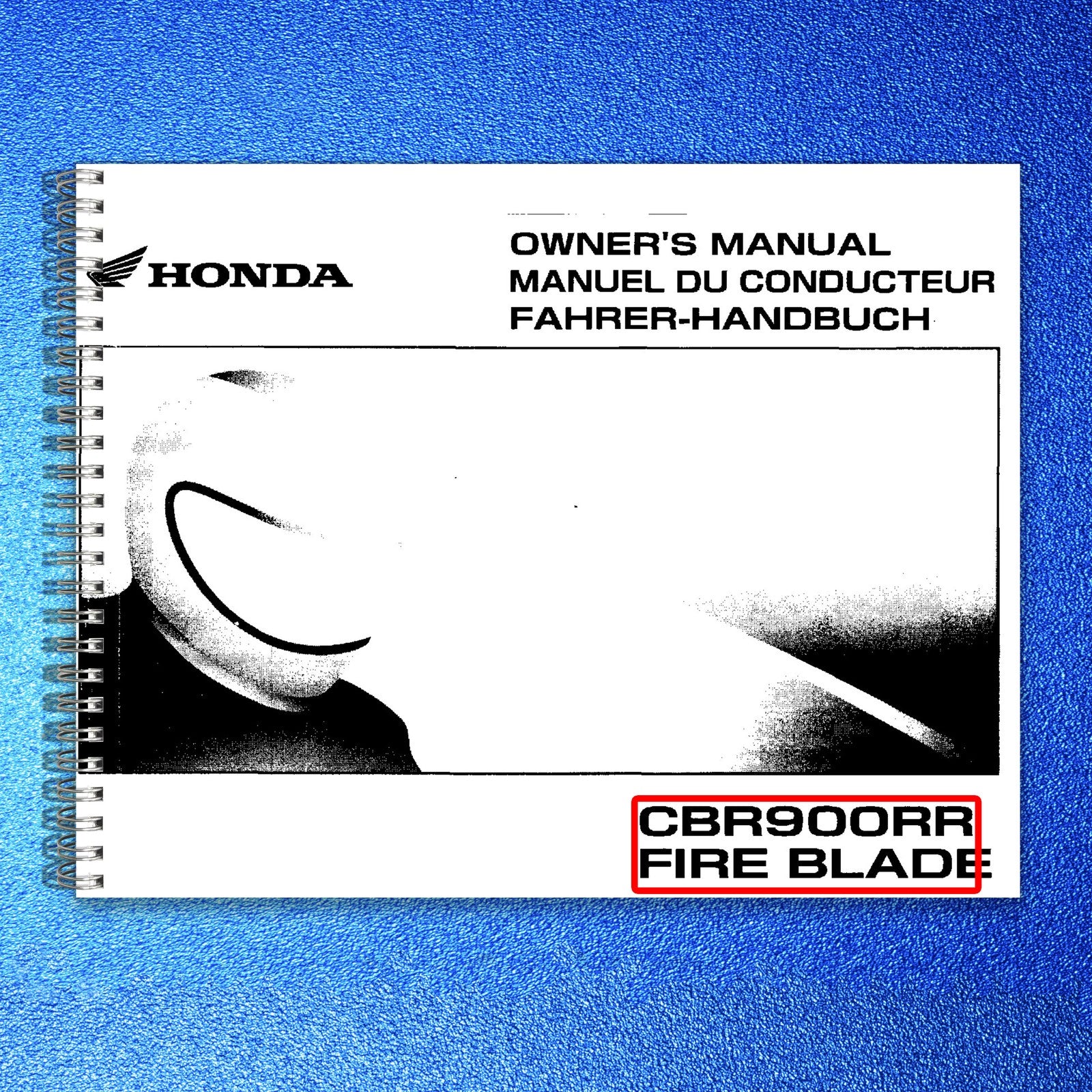 HONDA CBR900RR Fire Blade Owners Manual 2001 - BOUND - COVERS - XL FOLDOUT PAGES
