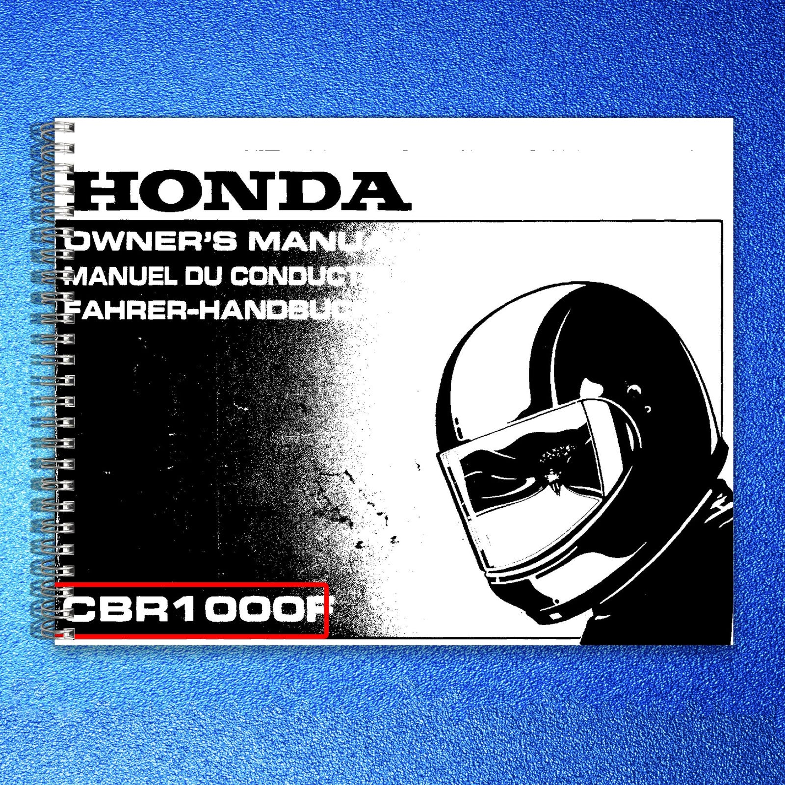 HONDA CBR1000F Motorcycle Owners Manual 1994 - BOUND - COVERS - XL FOLDOUT PAGES