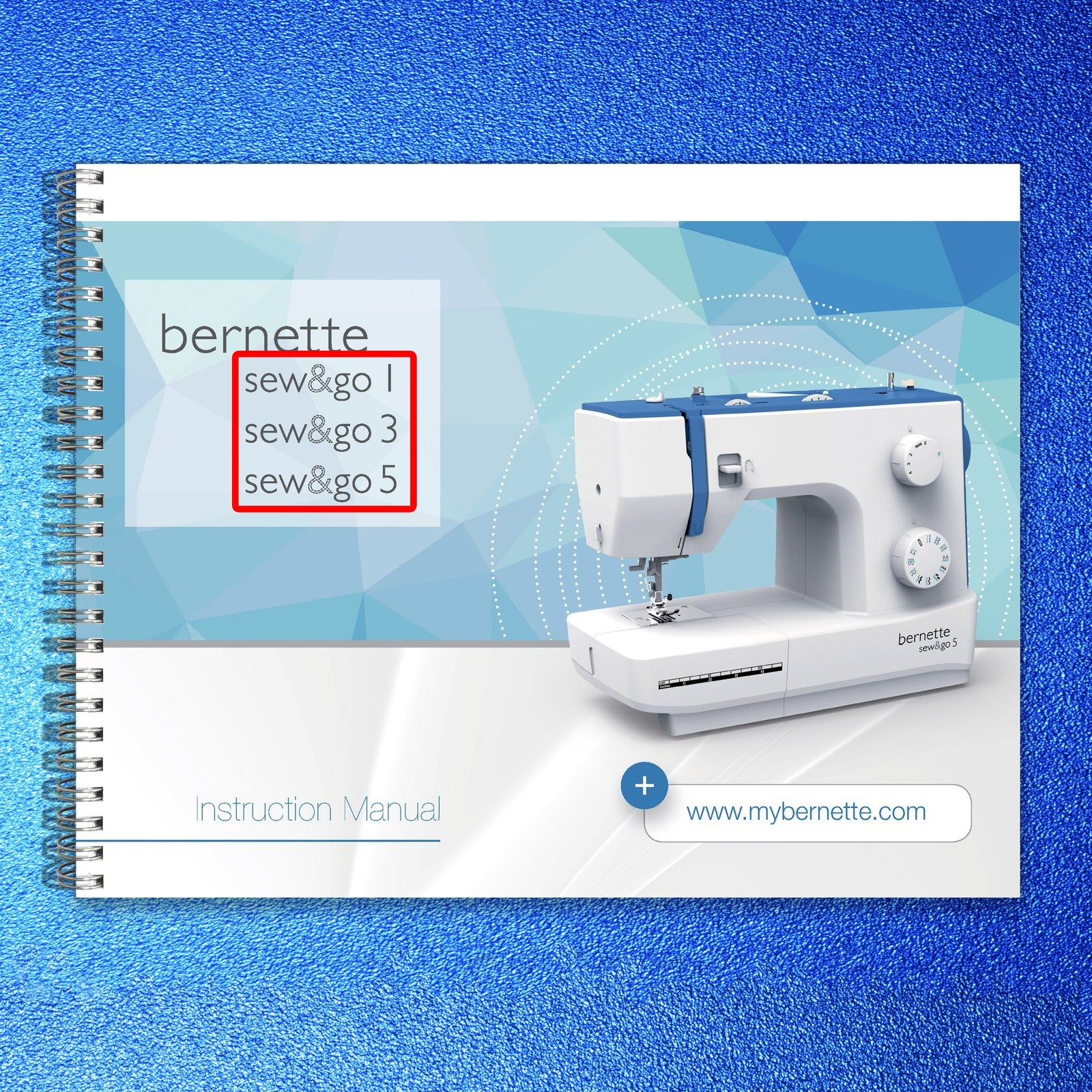 BERNINA Bernette Sew  Go 1 3 5 Instruction Manual - WIRE BOUND - TOUGH COVERS