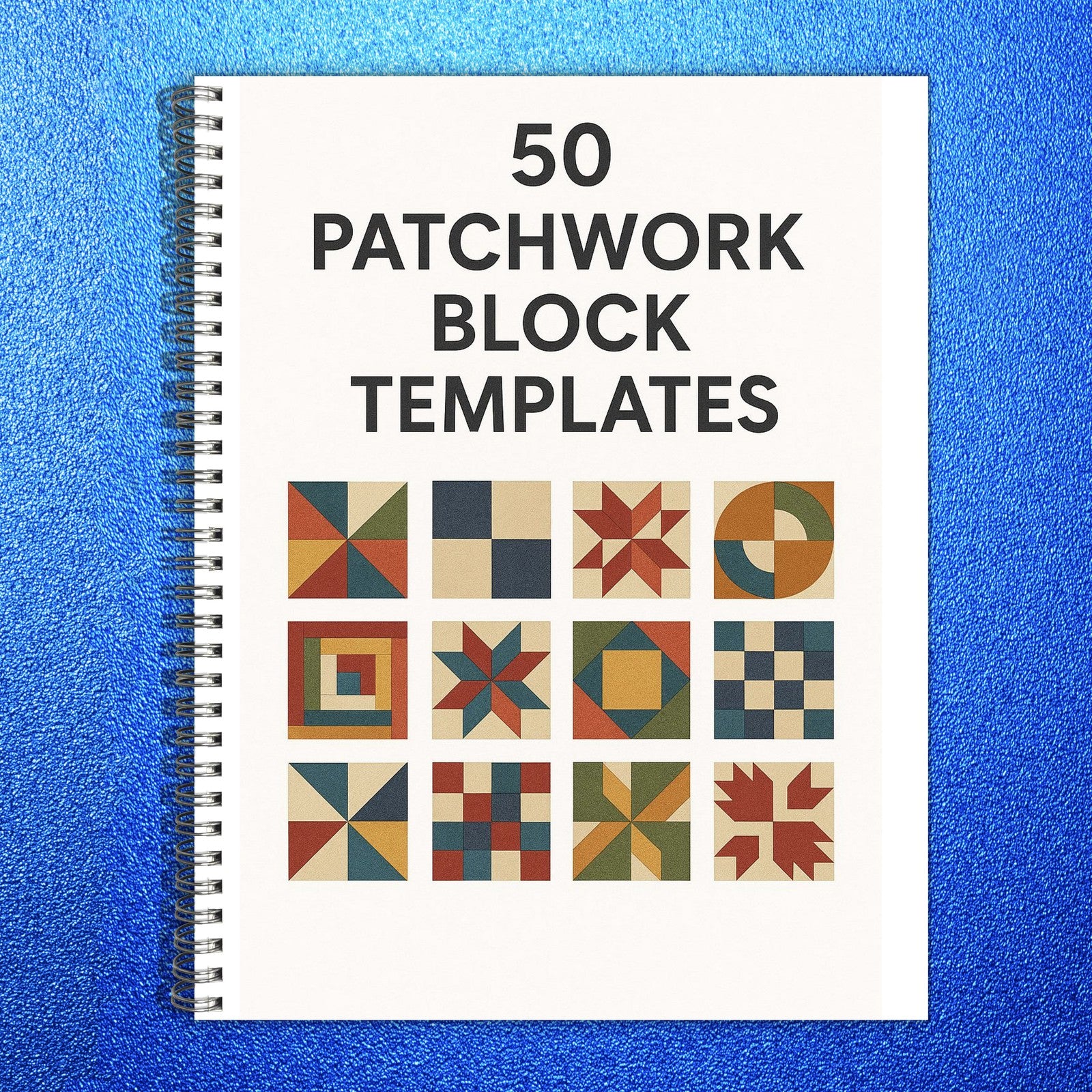 PATCHWORK Block Templates Full Set Manual - STEEL WIRE BOUND - PROTECTIVE COVERS