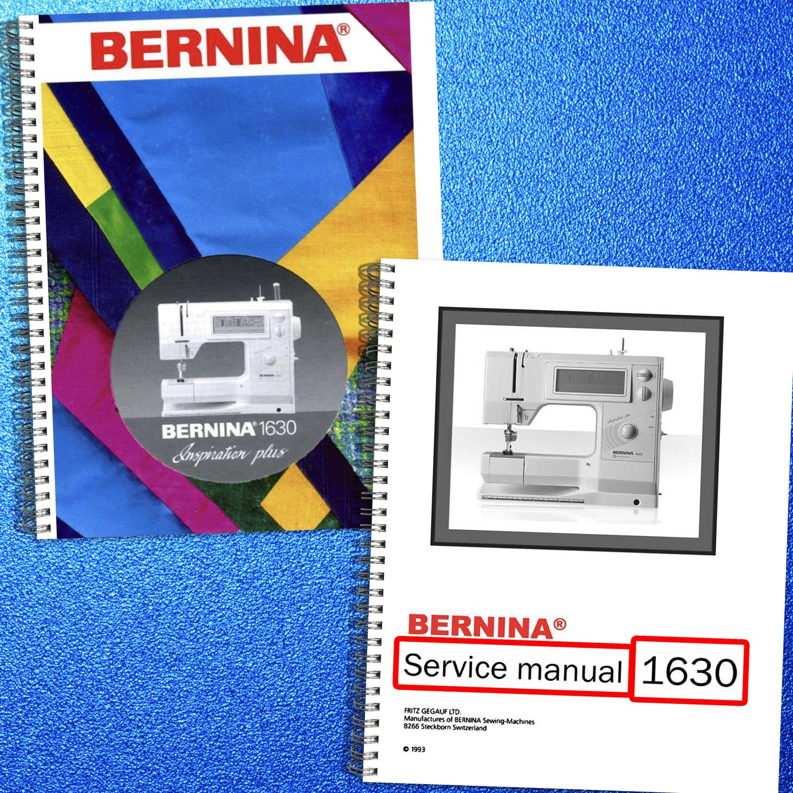 BERNINA 1630 1530 Operators & Service Manual BUNDLE - WIRE BOUND - TOUGH COVERS