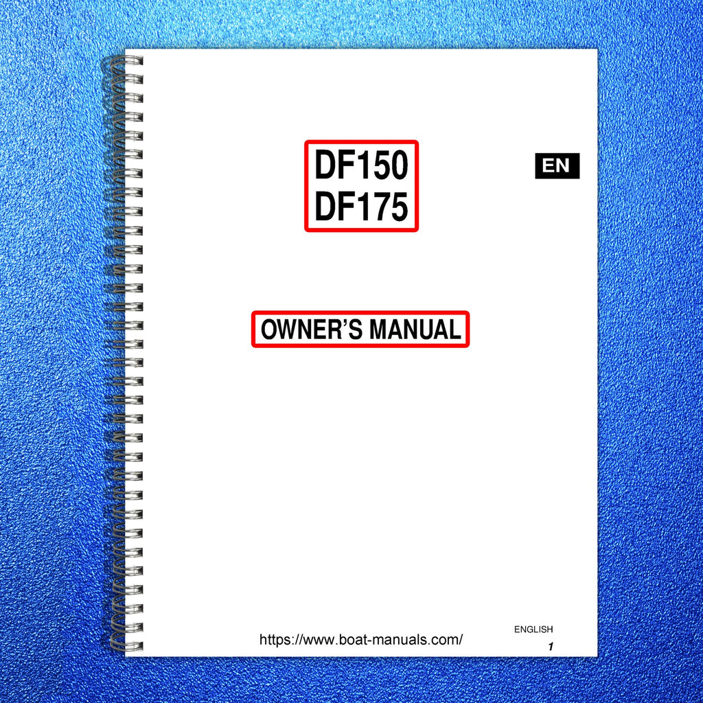 SUZUKI Outboard DF150 DF175 Owners Manual - STEEL WIRE BOUND - PROTECTIVE COVERS