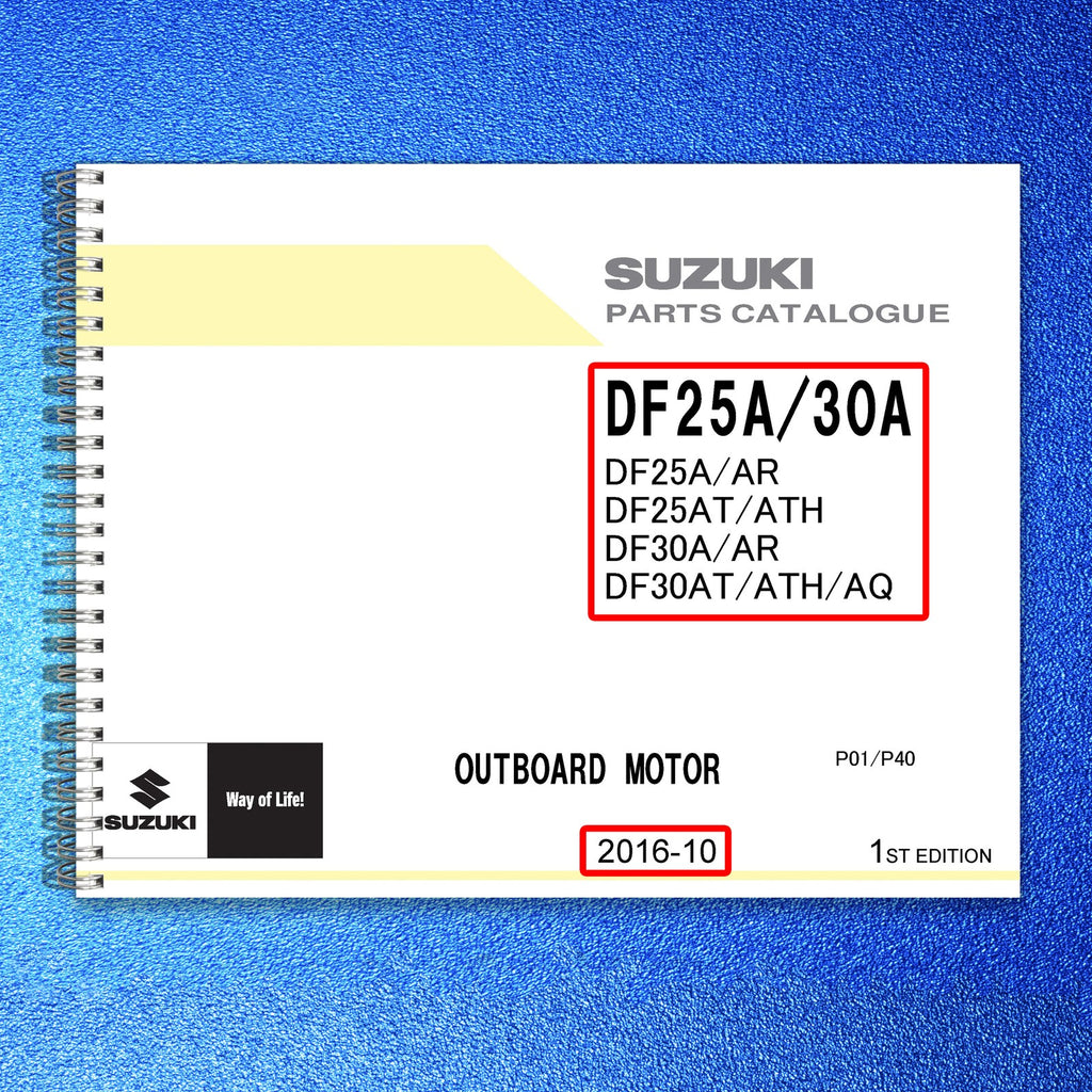 SUZUKI PARTS DF25A DF30A PARTS CATALOGUE - STEEL WIRE BOUND - PROTECTIVE COVERS