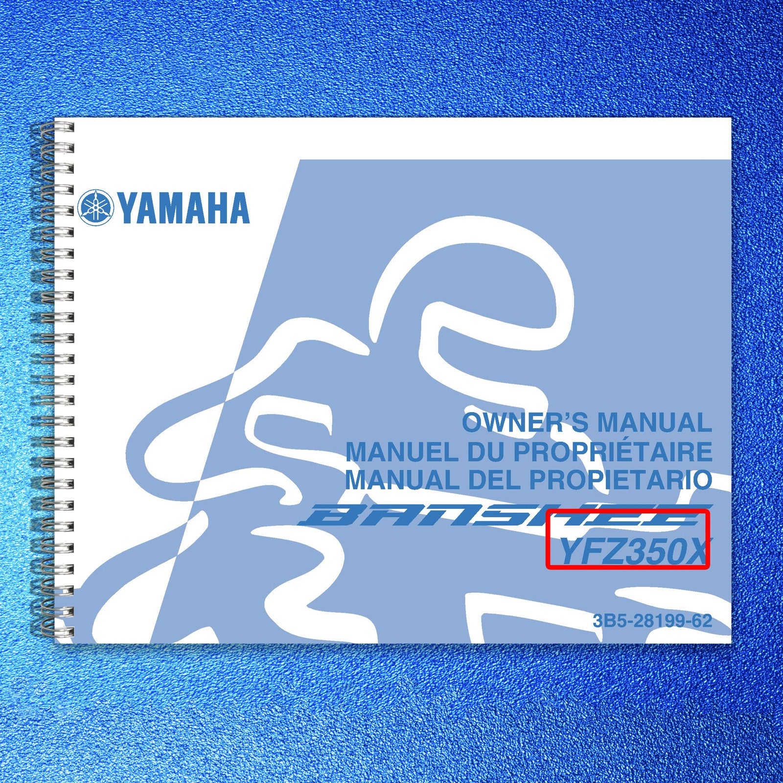 YAMAHA YFZ350X Banshee 350 ATV Owners Manual 2008 - WIRE BOUND - TOUGH COVERS