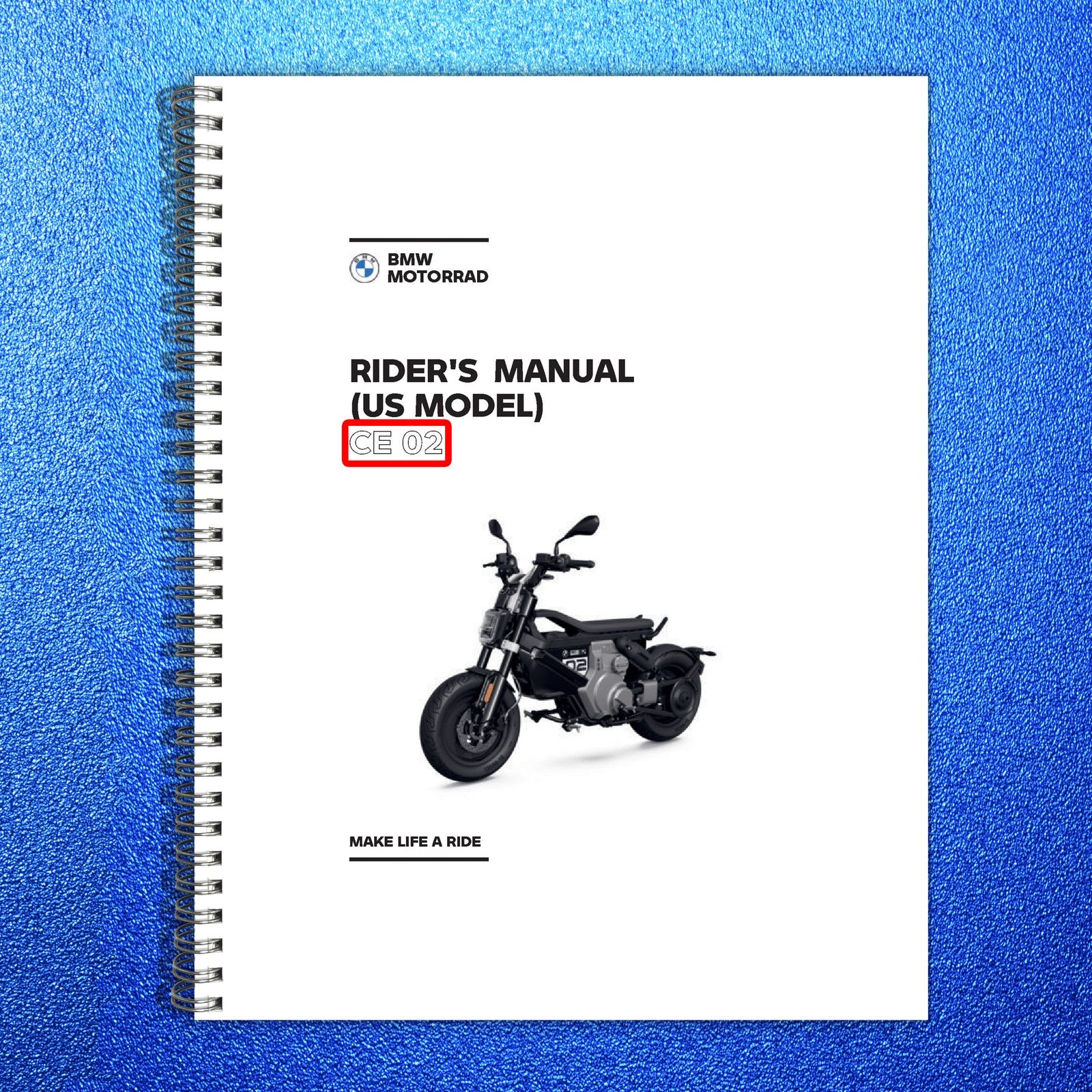 BMW MOTORRAD CE 02 eParkourer Riders Manual 2024 - WIRE BOUND - TOUGH COVERS