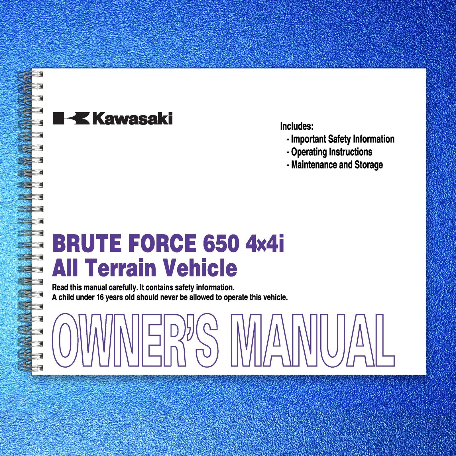 KAWASAKI ATV Quick Reference Guide Owners Manual 2009 - WIRE BOUND - COVERS