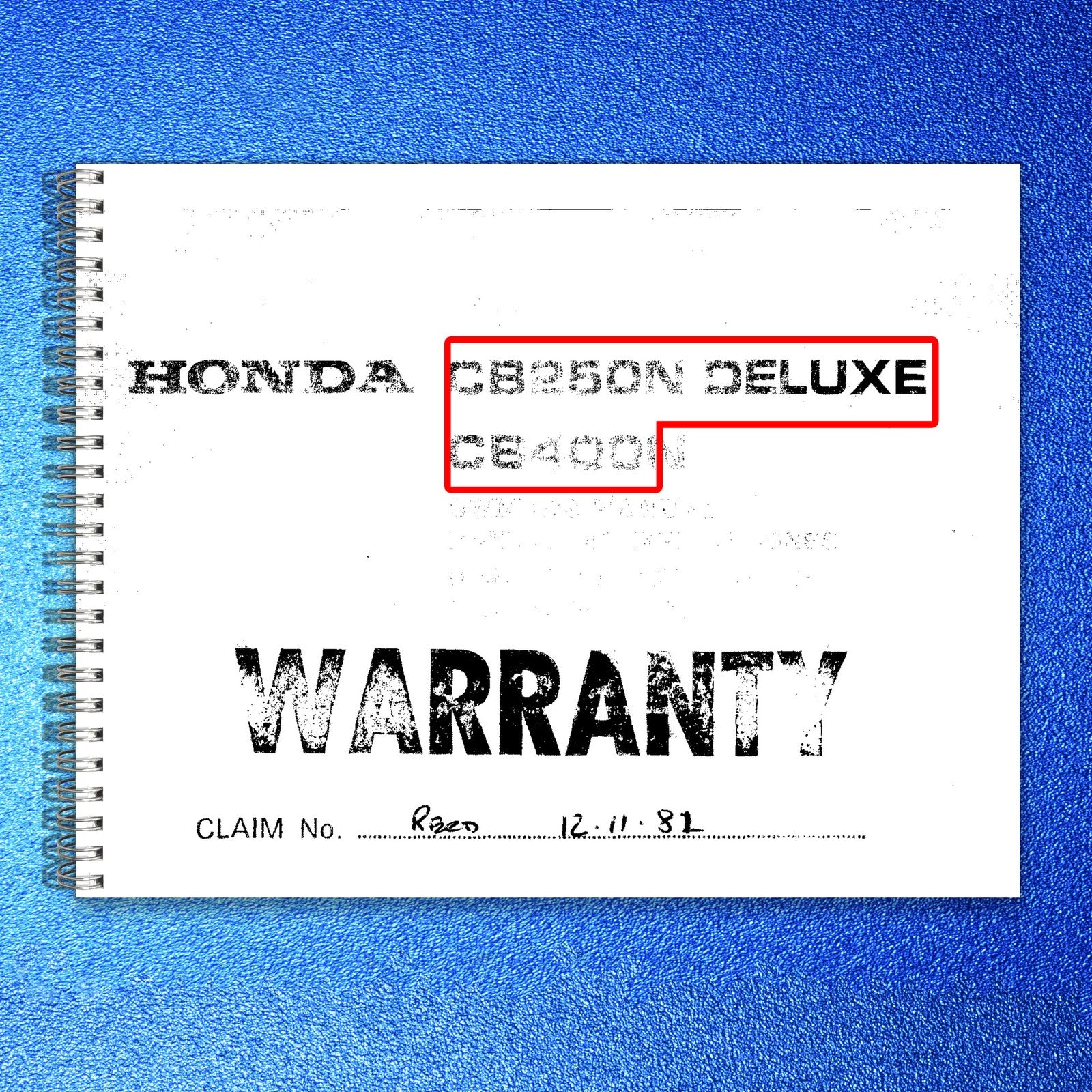 HONDA CB250N CB400N Deluxe Owners Manual - BOUND - COVERS - XL FOLDOUT PAGES