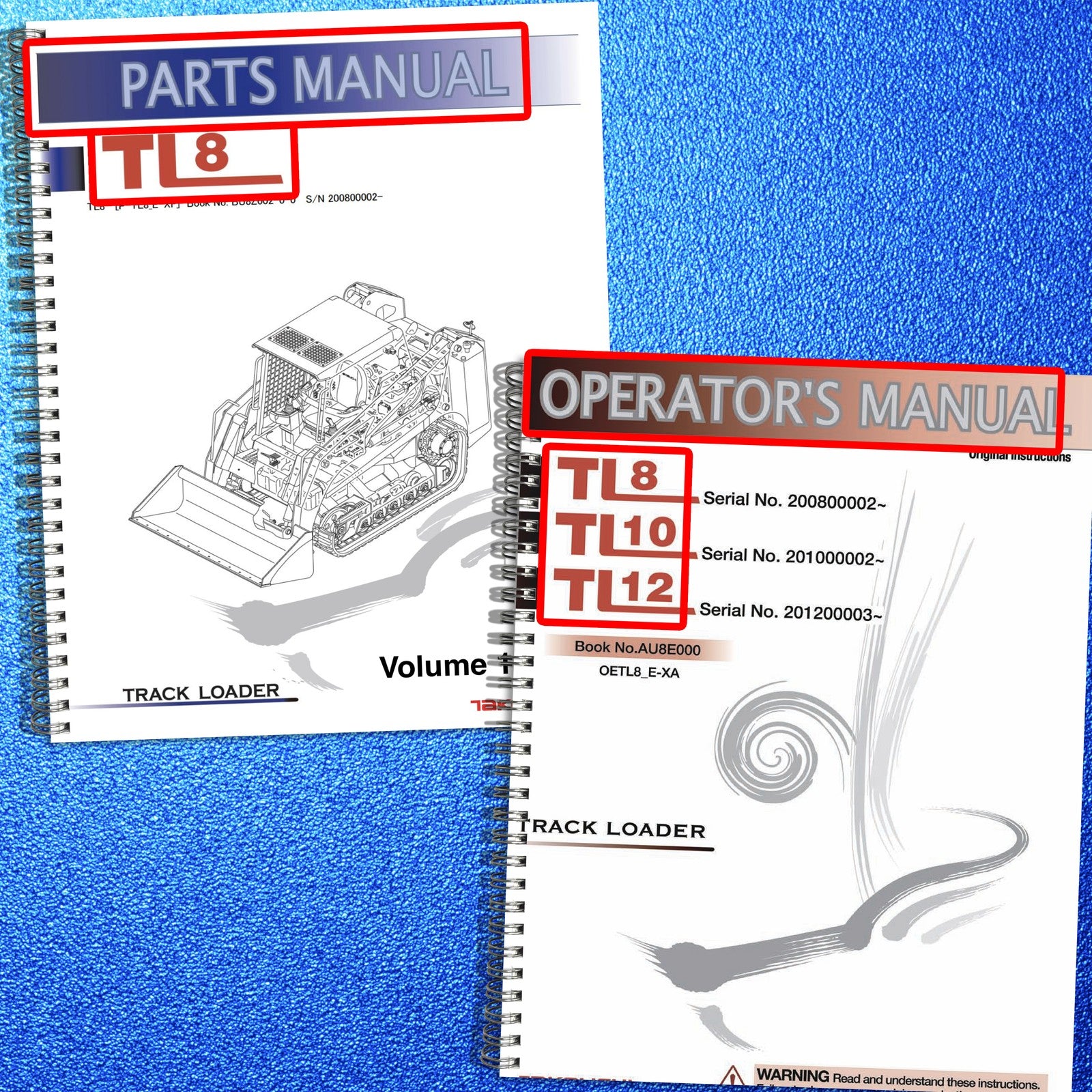TAKEUCHI TL8 Compact Track Loader Parts Manual SN BUNDLE - WIRE BOUND - COVERS