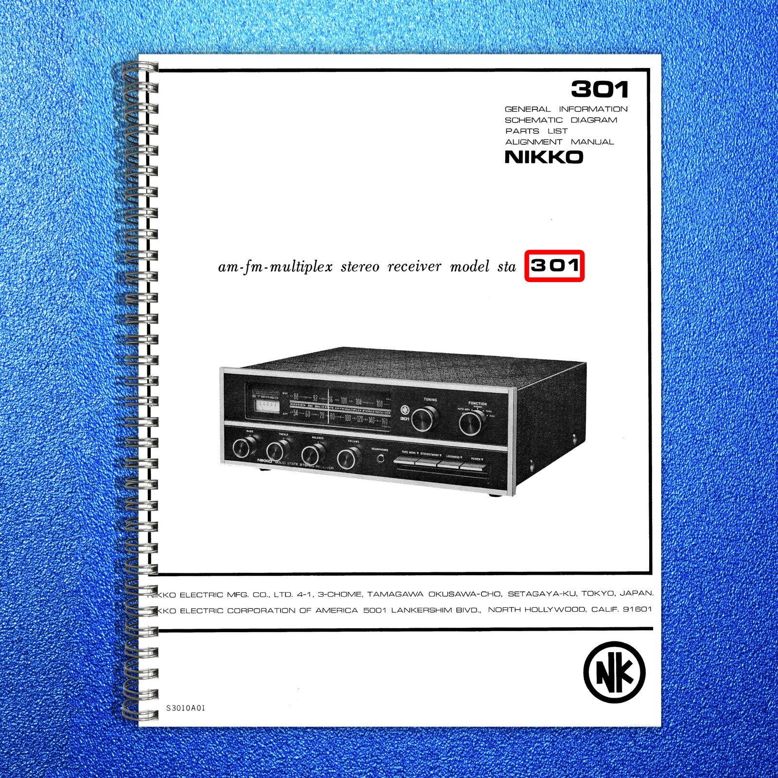 NIKKO STA-301 Stereo Amplifier Service Manual - BOUND - COVERS - XL FOLDOUTS