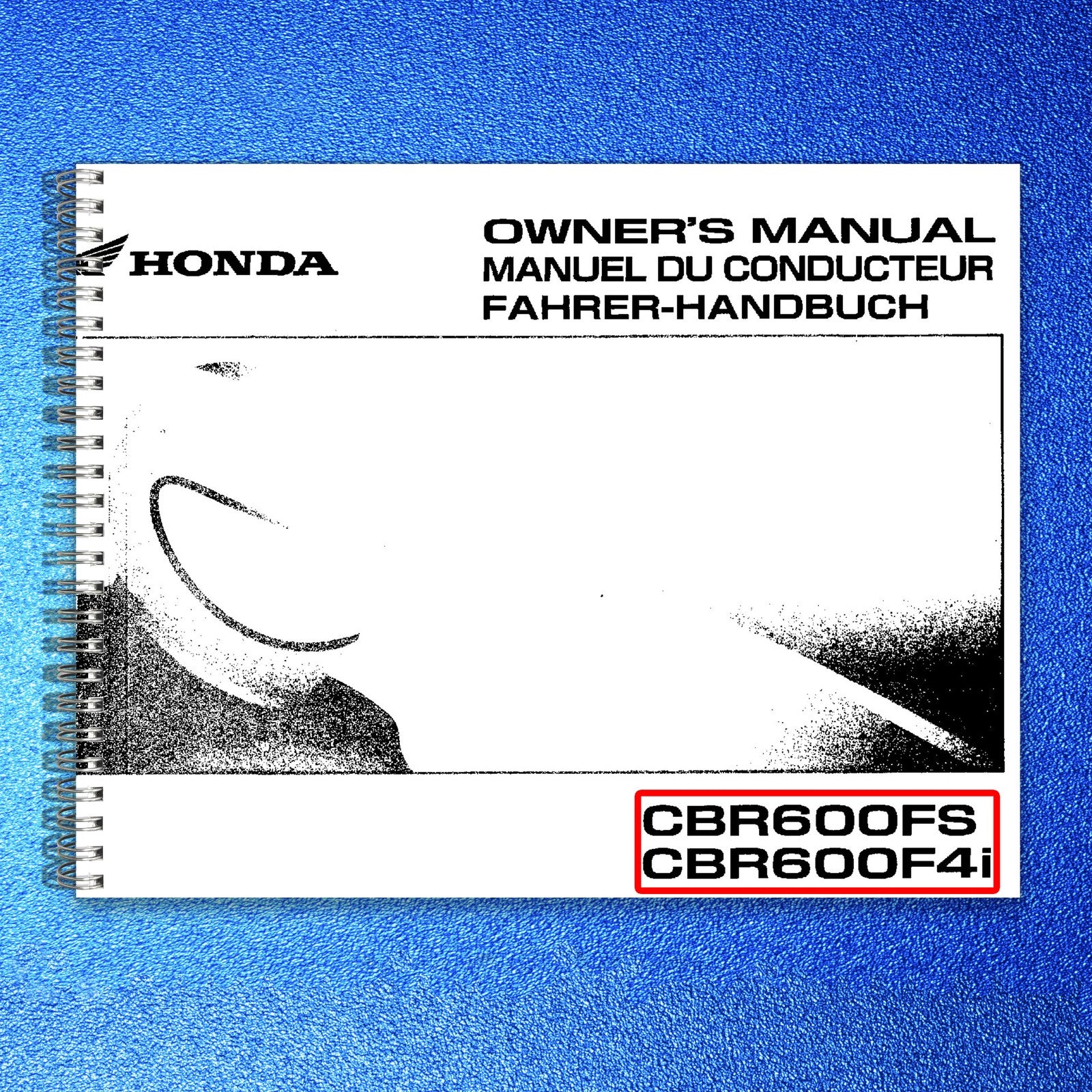 HONDA CBR600FS CBR600F4i Owners Manual 2001 - BOUND - COVERS - XL FOLDOUT PAGES