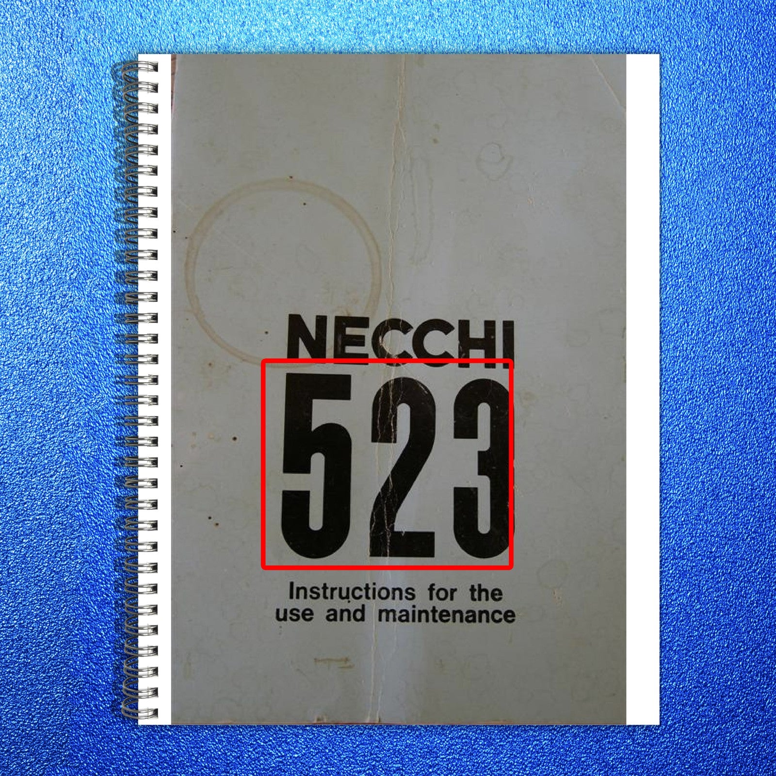 NECCHI 523 Sewing Machine Instructions For Use And Maintenance Manual - BOUND