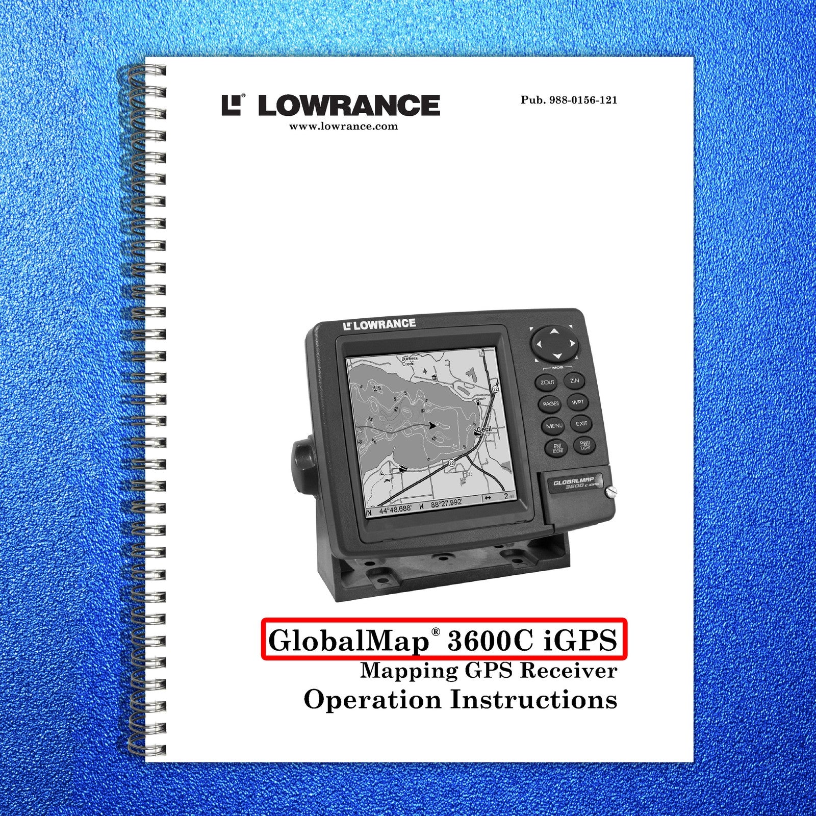 LOWRANCE GlobalMap 3600C iGPS Mapping GPS Receiver Instructions Manual 2006