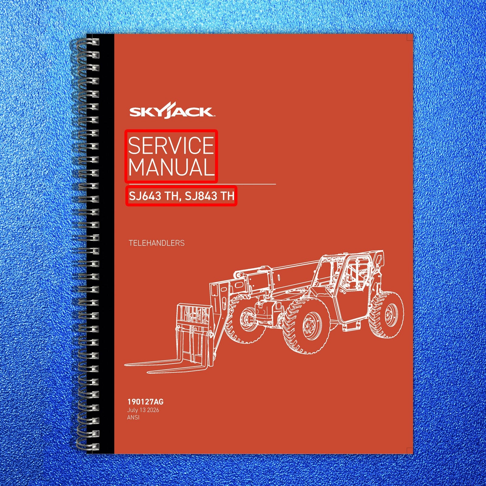 SKYJACK SJ643 TH SJ843 TH Telehandler Service Manual 2026 SN 87110001 Up