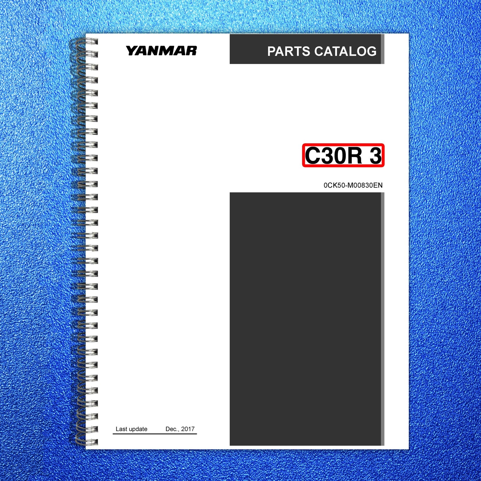 YANMAR C30R-3 Crawler Carrier Parts Catalog Manual 2017 - WIRE BOUND - COVERS