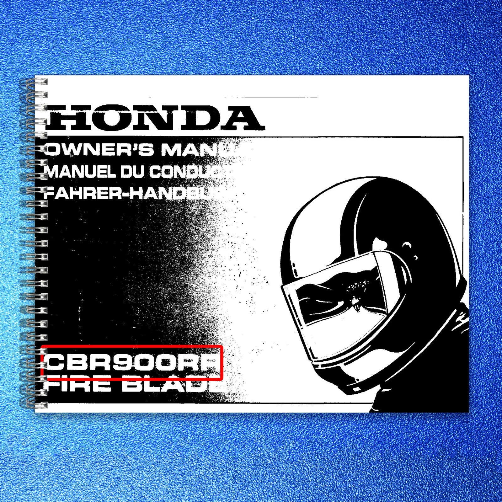 HONDA CBR900RR Fire Blade Owners Manual 1994 - BOUND - COVERS - XL FOLDOUT PAGES