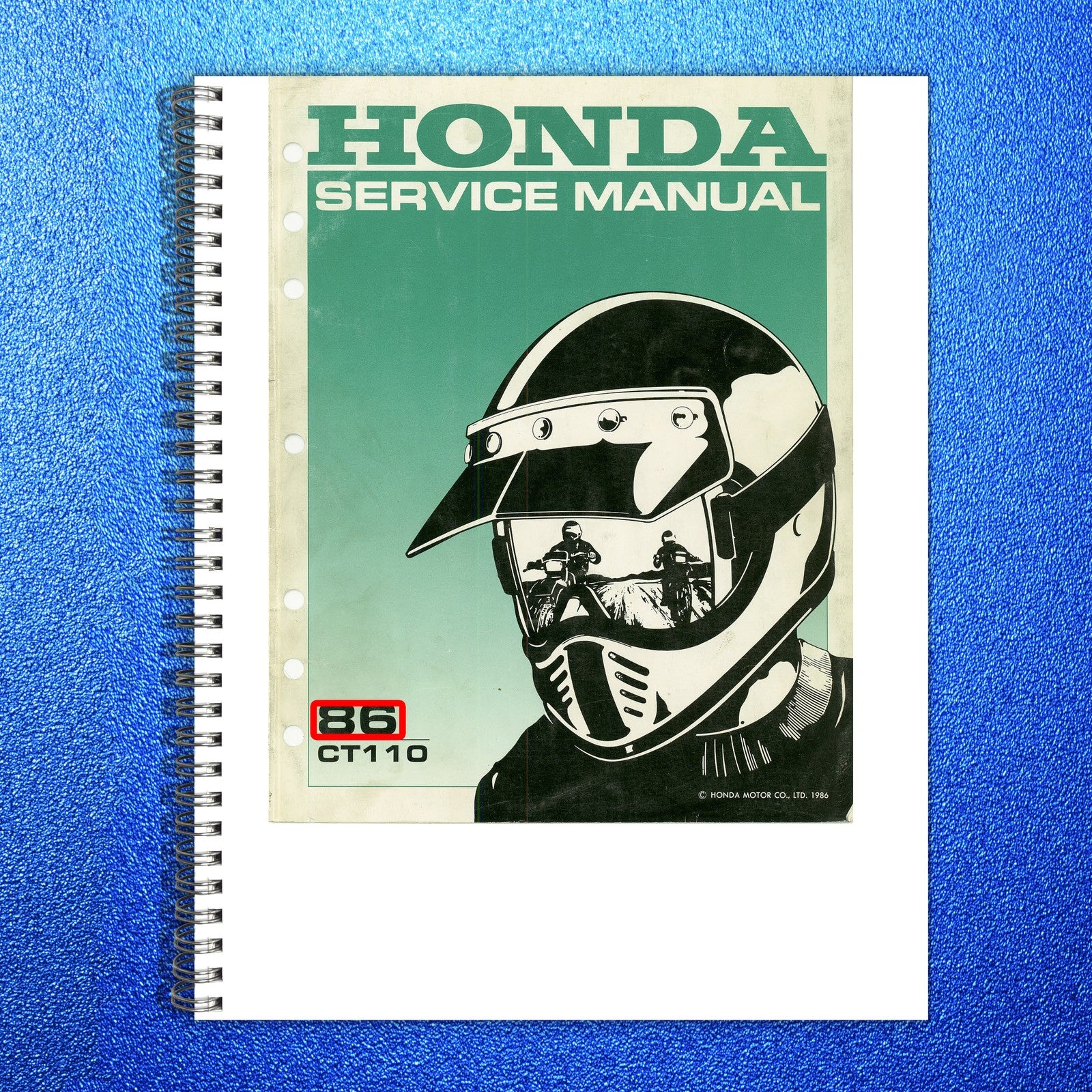 HONDA CT110 Motorcycle Workshop Manual 1986 - STEEL WIRE BOUND - TOUGH COVERS