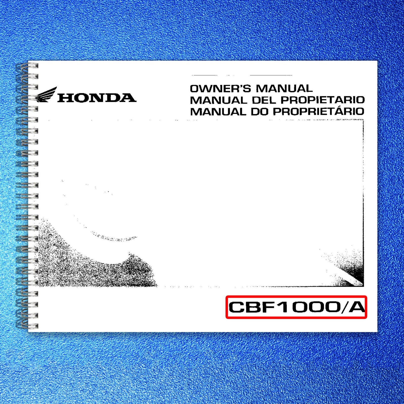 HONDA CBF1000A Motorcycle Owners Manual - STEEL WIRE BOUND - PROTECTIVE COVERS