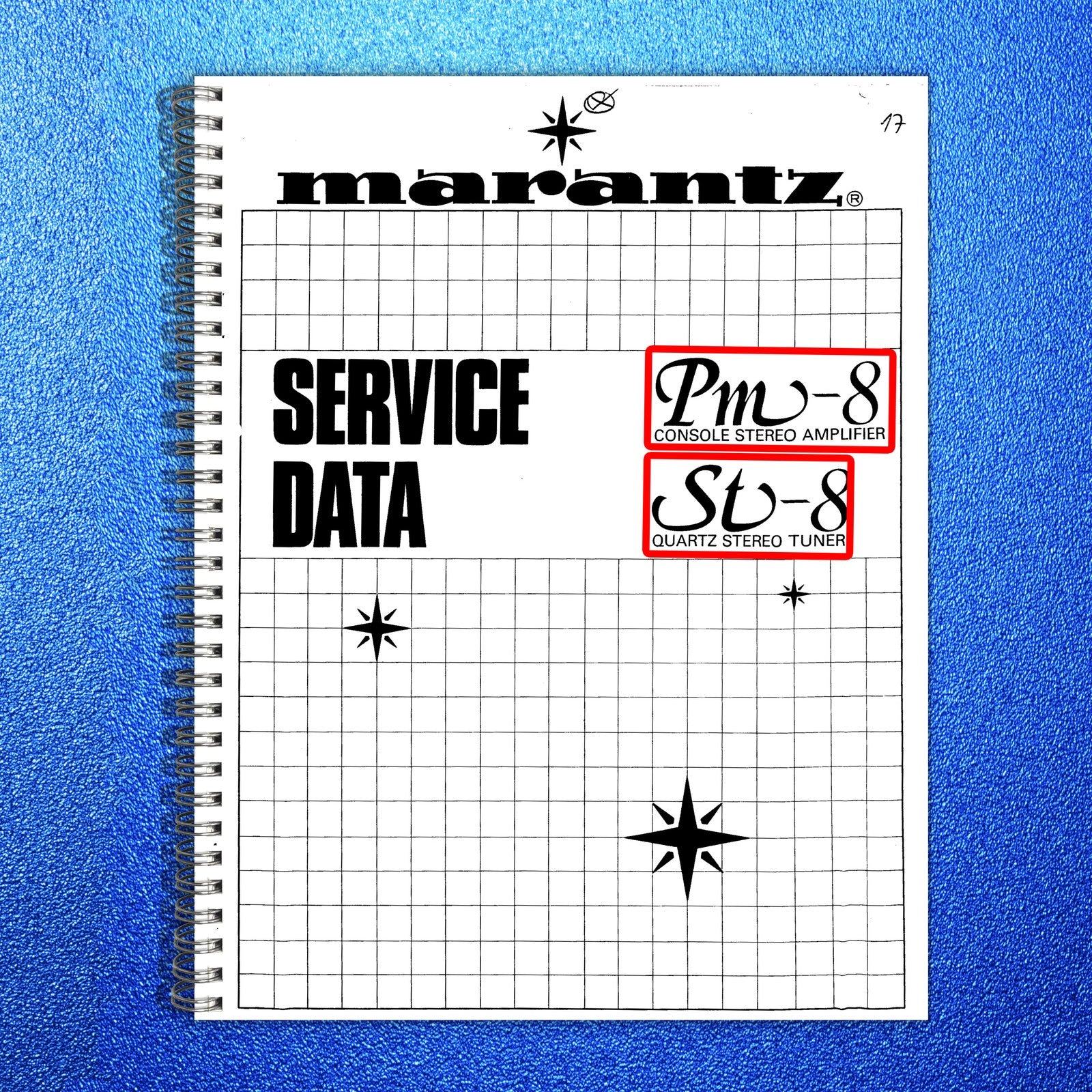 MARANTZ PM-8 Amplifier ST-8 Tuner Service Manual - BOUND - COVERS - XL FOLDOUTS