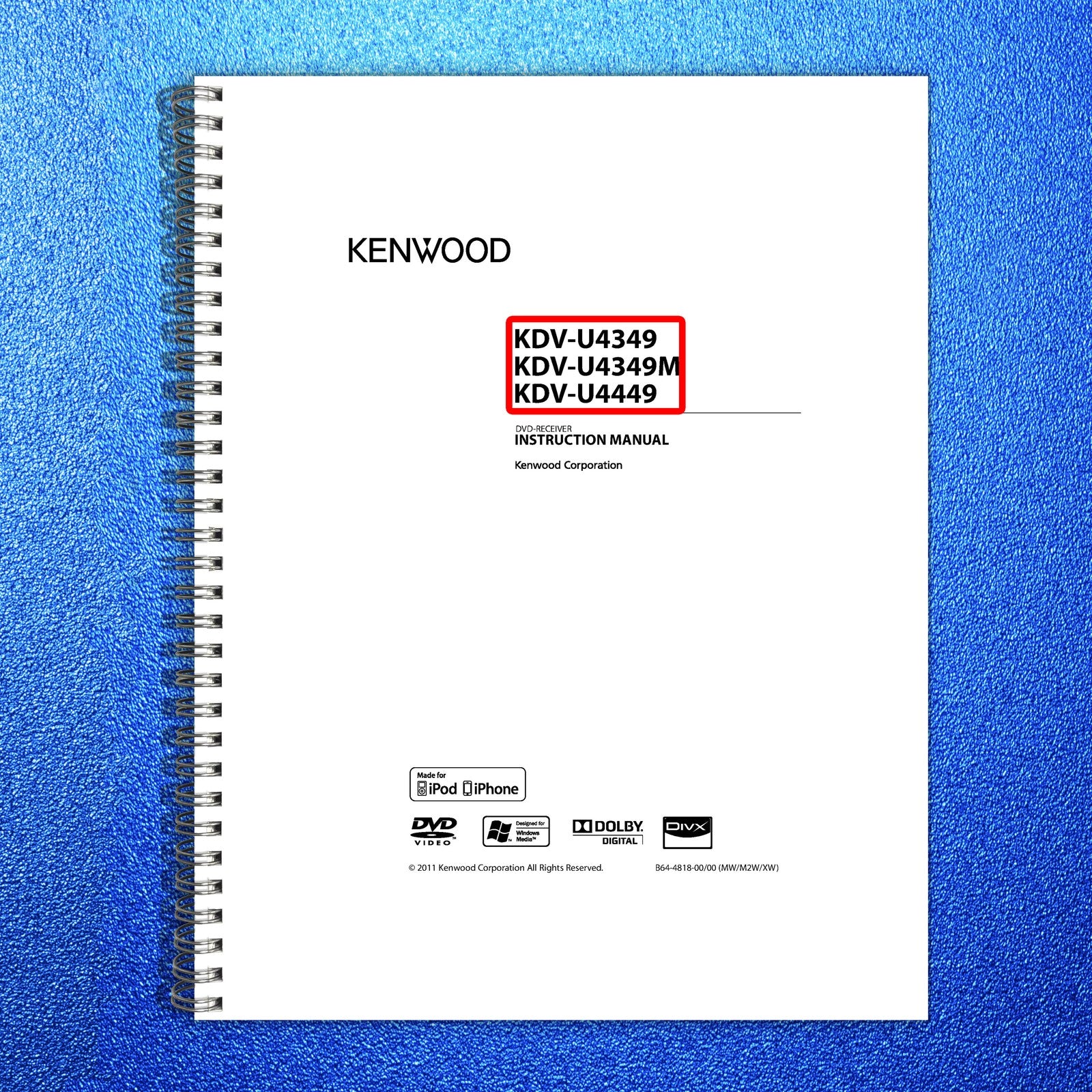 KENWOOD KDV-U4349 KDV-U4349M KDV-U4449 DVD Receiver Instruction Manual 2011