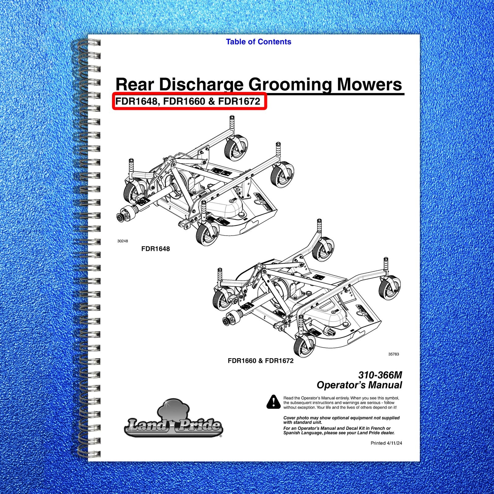 LAND  More PRIDE Rear Discharge Grooming Mowers Operators Manual 2024 - BOUND