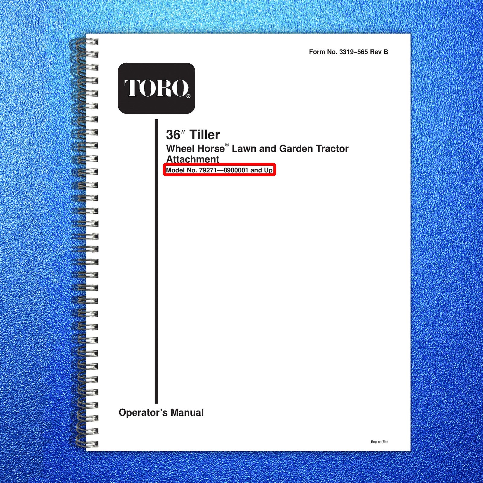 TORO 36 Tiller Wheel Horse Lawn Garden Tractor Attachment Operators Manual