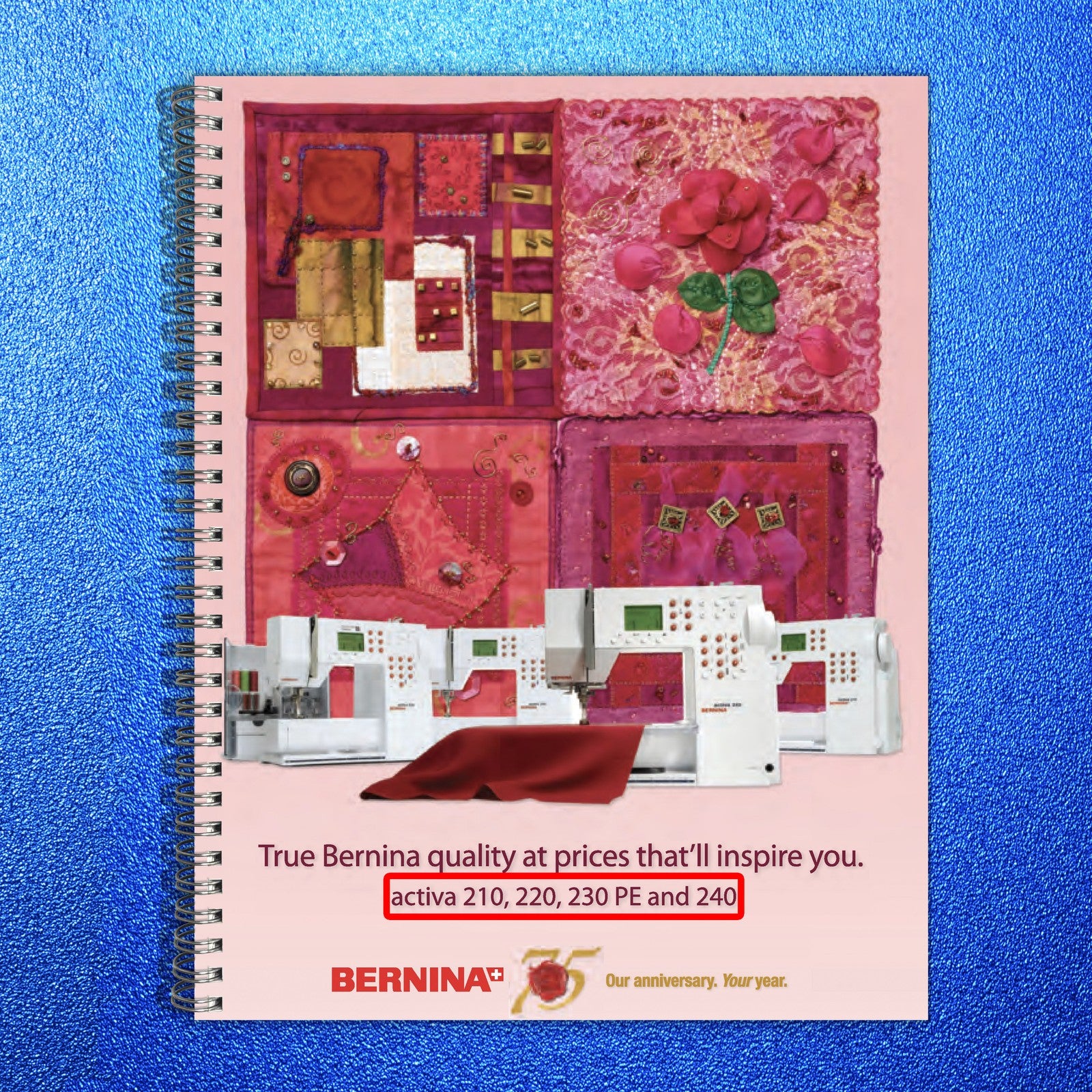 BERNINA Activa 210 220 230 PE 240 Sewing Machine Manual - WIRE BOUND - COVERS