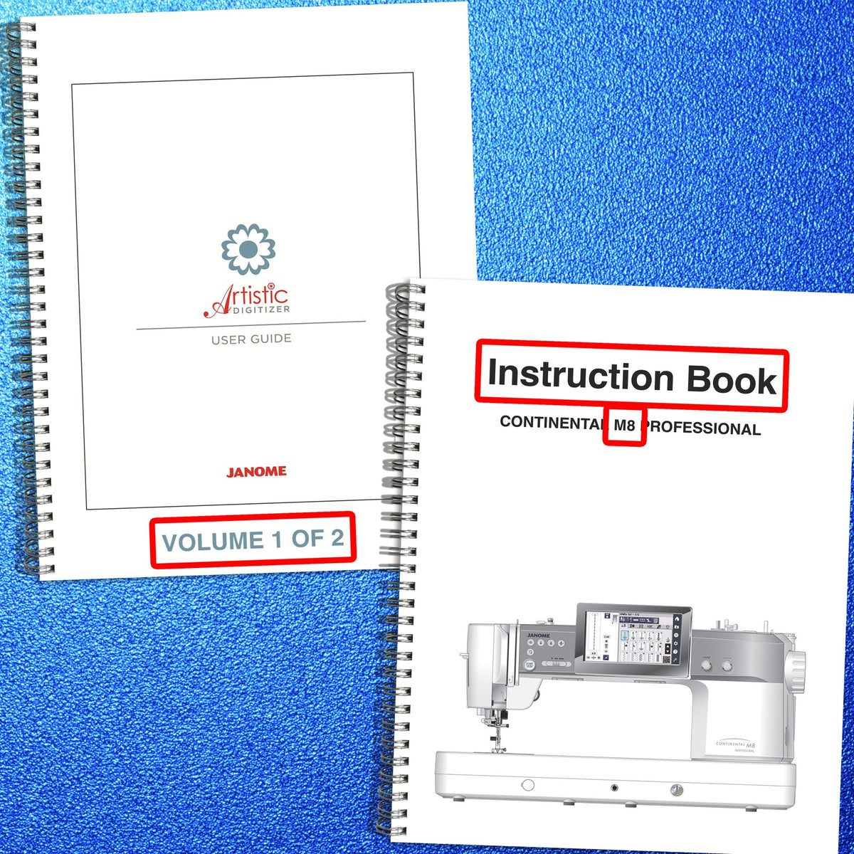 JANOME Artistic Digitizer 2.0 & Continental M8 Operators Manual BUNDLE