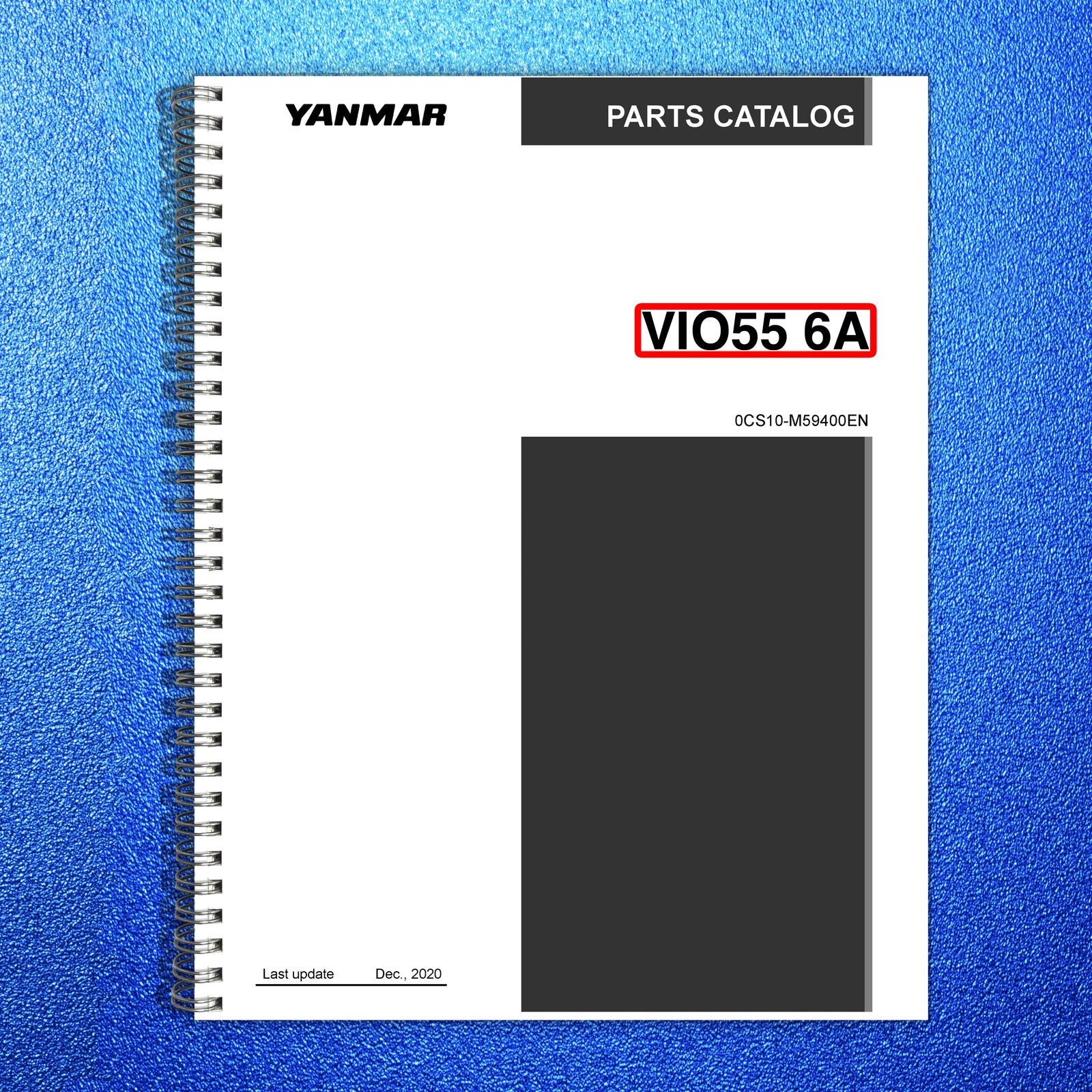 YANMAR ViO55-6A Excavator Parts Catalog Manual 2020 - WIRE BOUND - TOUGH COVERS