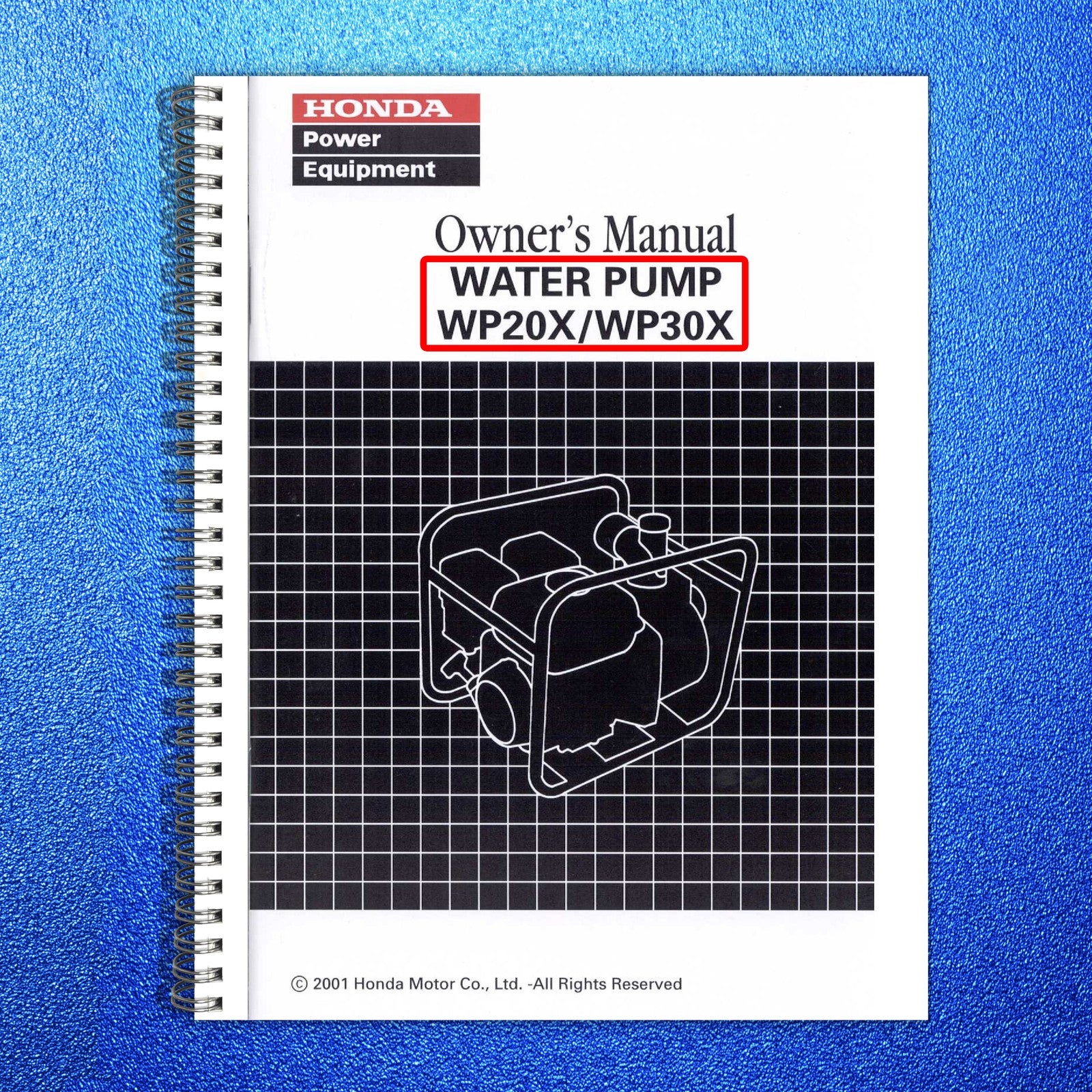 HONDA Water Pump Owners Manual - STEEL WIRE BOUND - PROTECTIVE COVERS