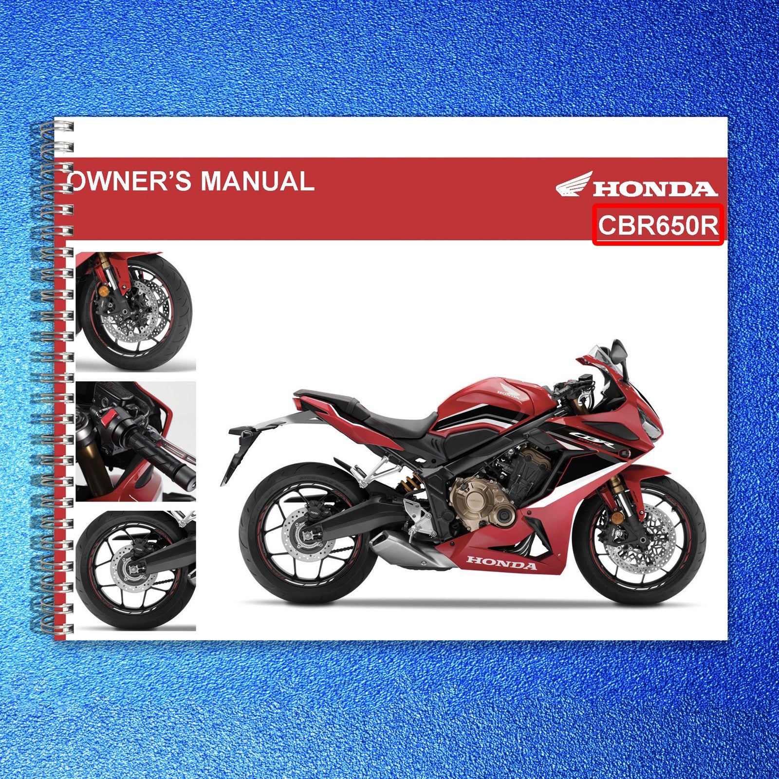 HONDA CBR650R Motorcycle Owners Manual 2021 - STEEL WIRE BOUND - TOUGH COVERS