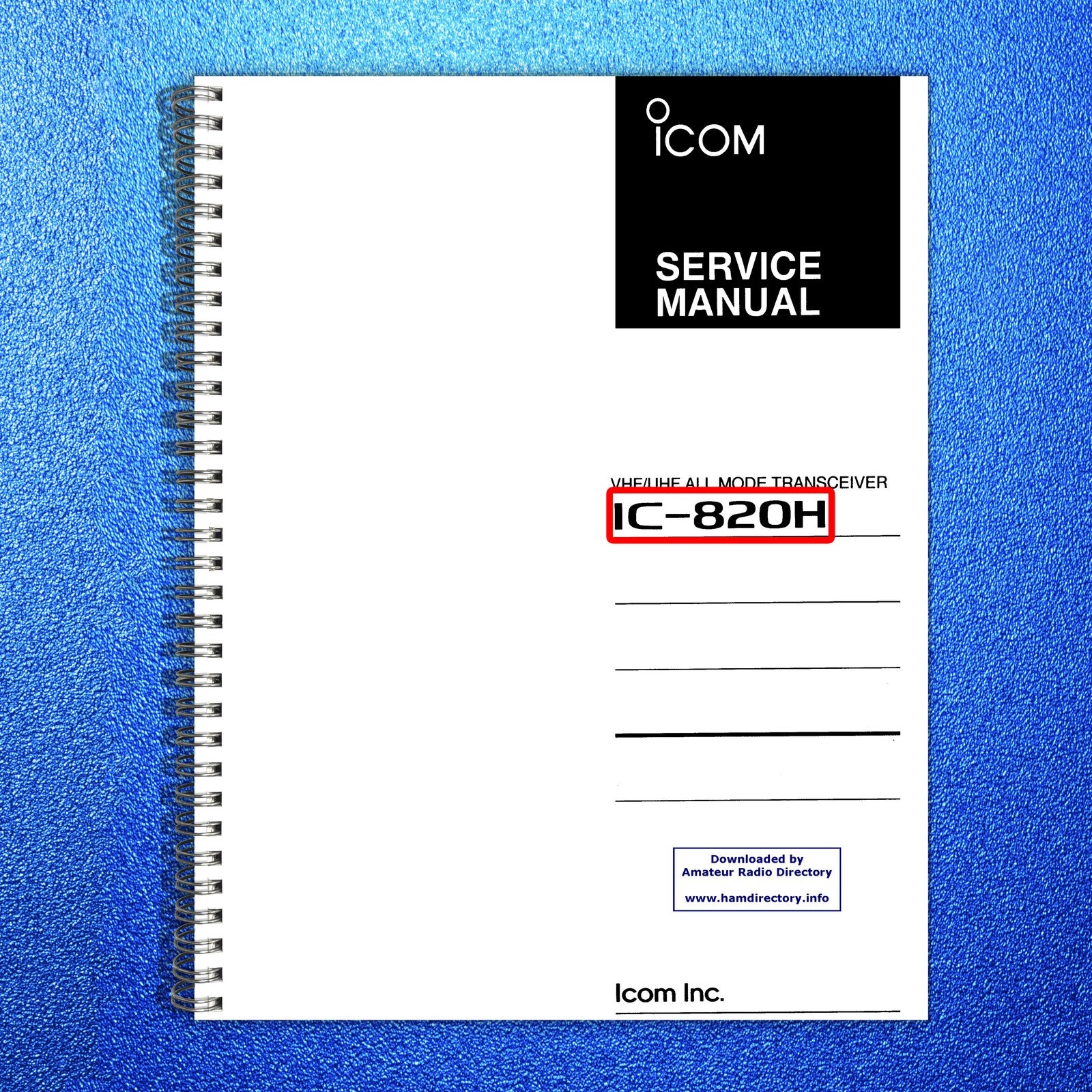 ICOM IC-820H Transceiver Service Manual - BOUND - COVERS - XL FOLDOUT PAGES