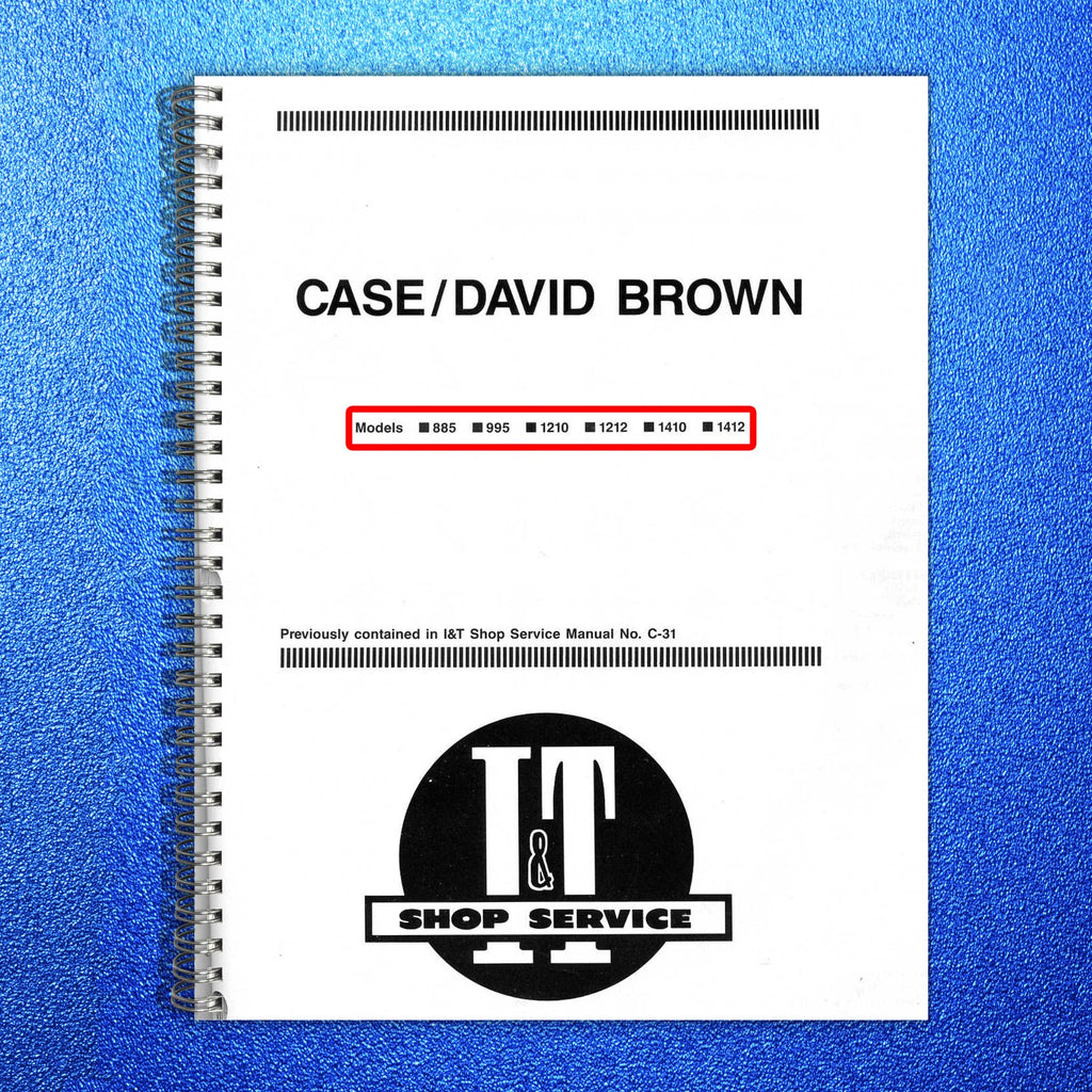 CASE David Brown 885 995 1210 1212 1410 1412 Shop Service Manual - WIRE BOUND