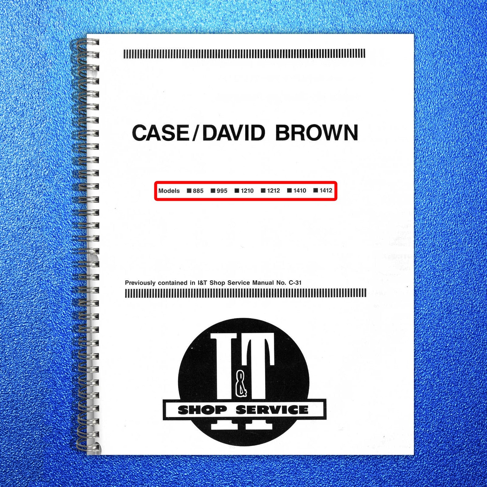 CASE David Brown 885 995 1210 1212 1410 1412 Shop Service Manual - WIRE BOUND