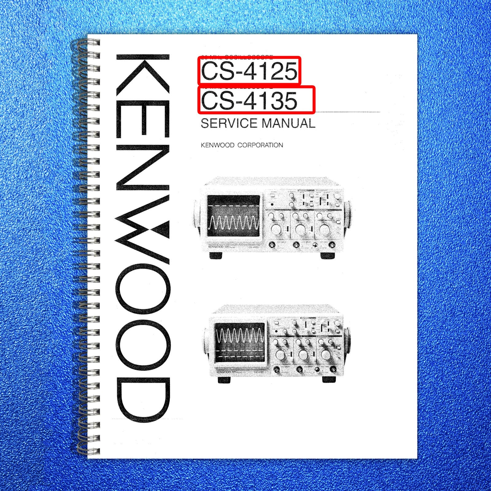KENWOOD CS-4125 CS-4135 Oscilloscope Service Manual - BOUND - COVERS - FOLDOUTS