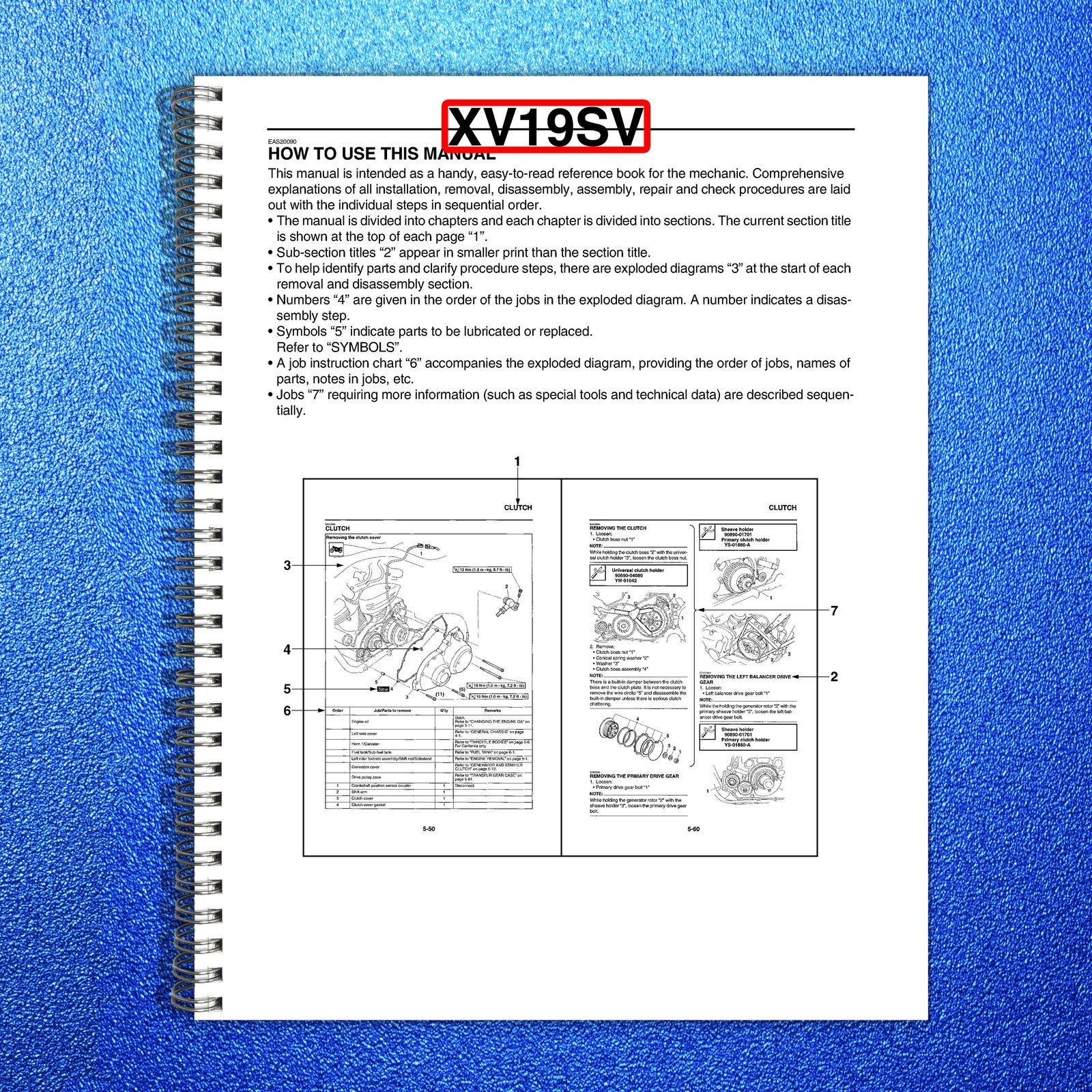 YAMAHA XV19SV Service Manual 2006 To 2009 - BOUND - COVERS - XL FOLDOUT PAGES
