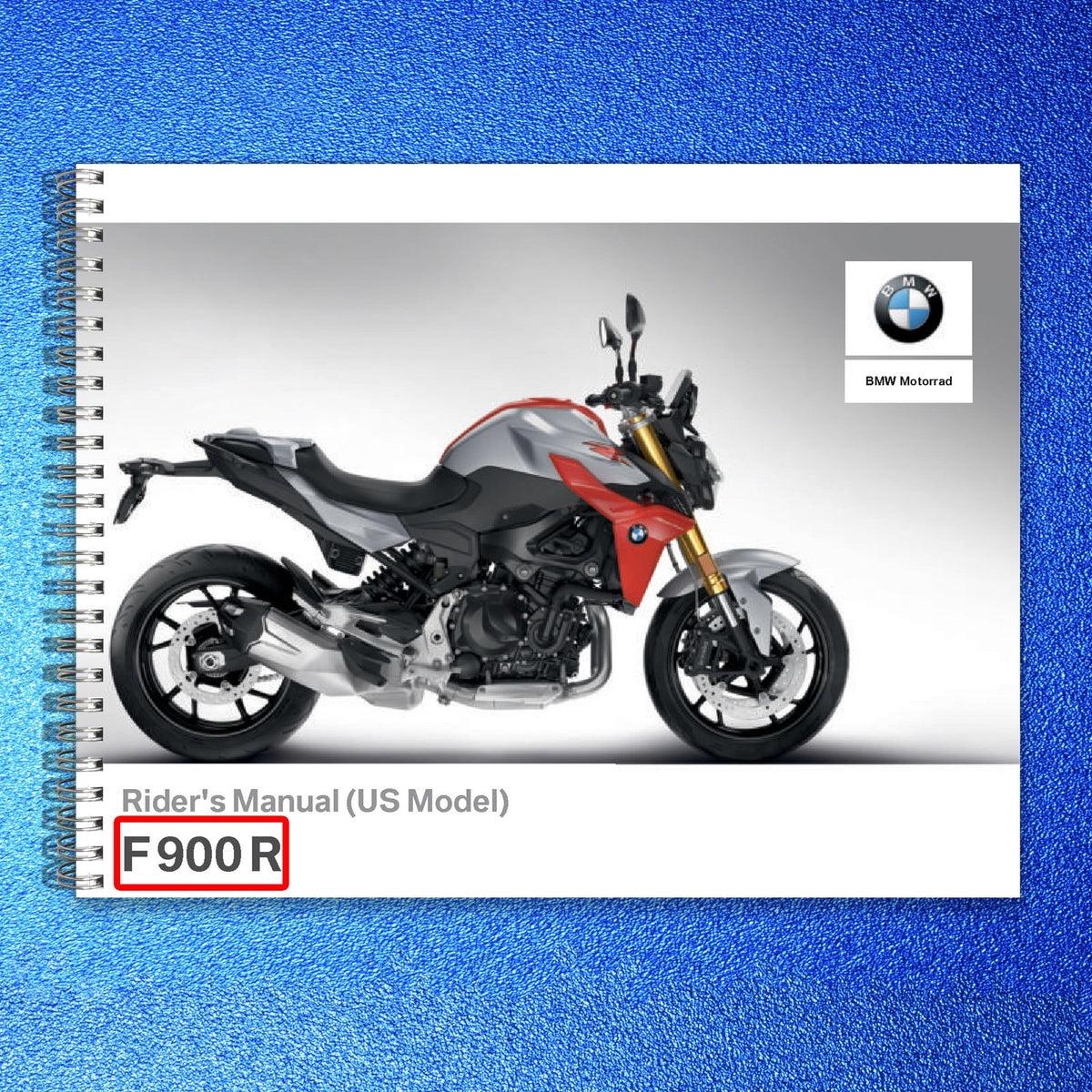 BMW F 900 R Motorcycle Riders Manual 2020 - STEEL WIRE BOUND - PROTECTIVE COVERS