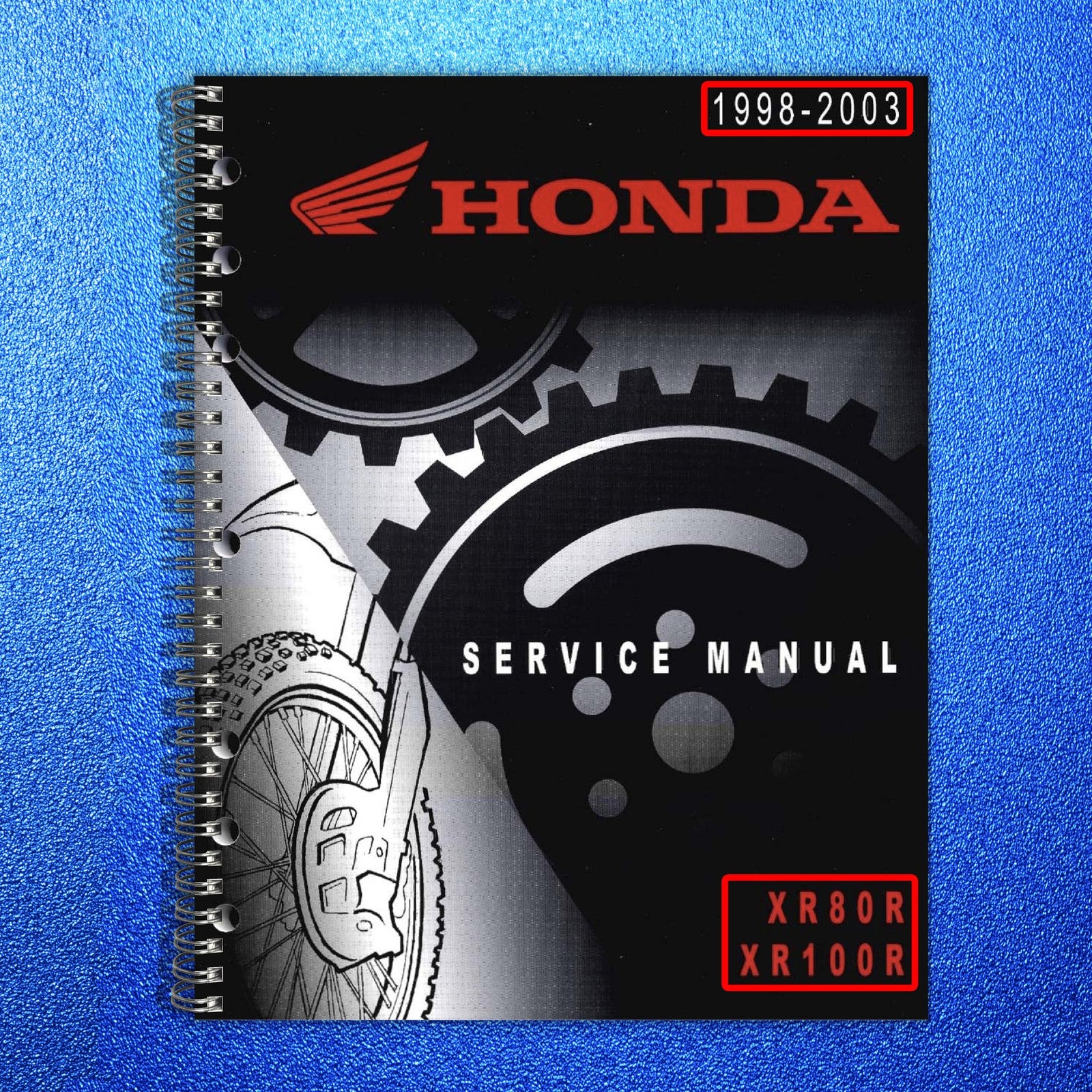 HONDA XR80R XR100R Motorcycle Service Manual 1998-2003 - WIRE BOUND - COVERS