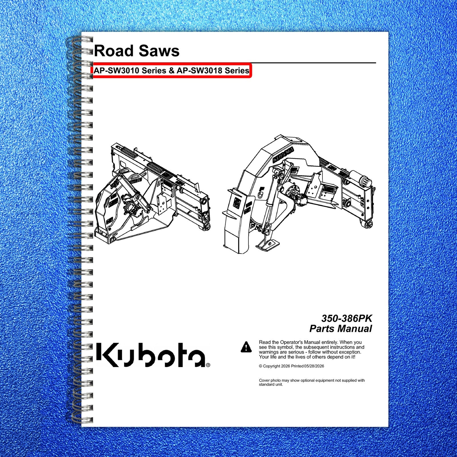 LAND PRIDE SW30 Series Road Saw Parts Manual 2026 - WIRE BOUND - TOUGH COVERS
