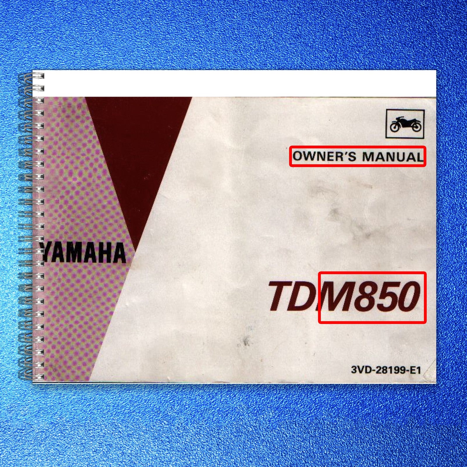 YAMAHA TDM850 Motorcycle Owners Manual 1994 - BOUND - COVERS - XL FOLDOUT PAGES