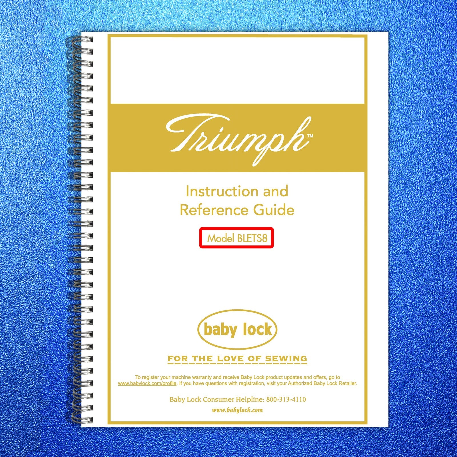 BABY LOCK Triumph BLETS8 Overlock Serger Instruction Manual - BOUND - COVERS