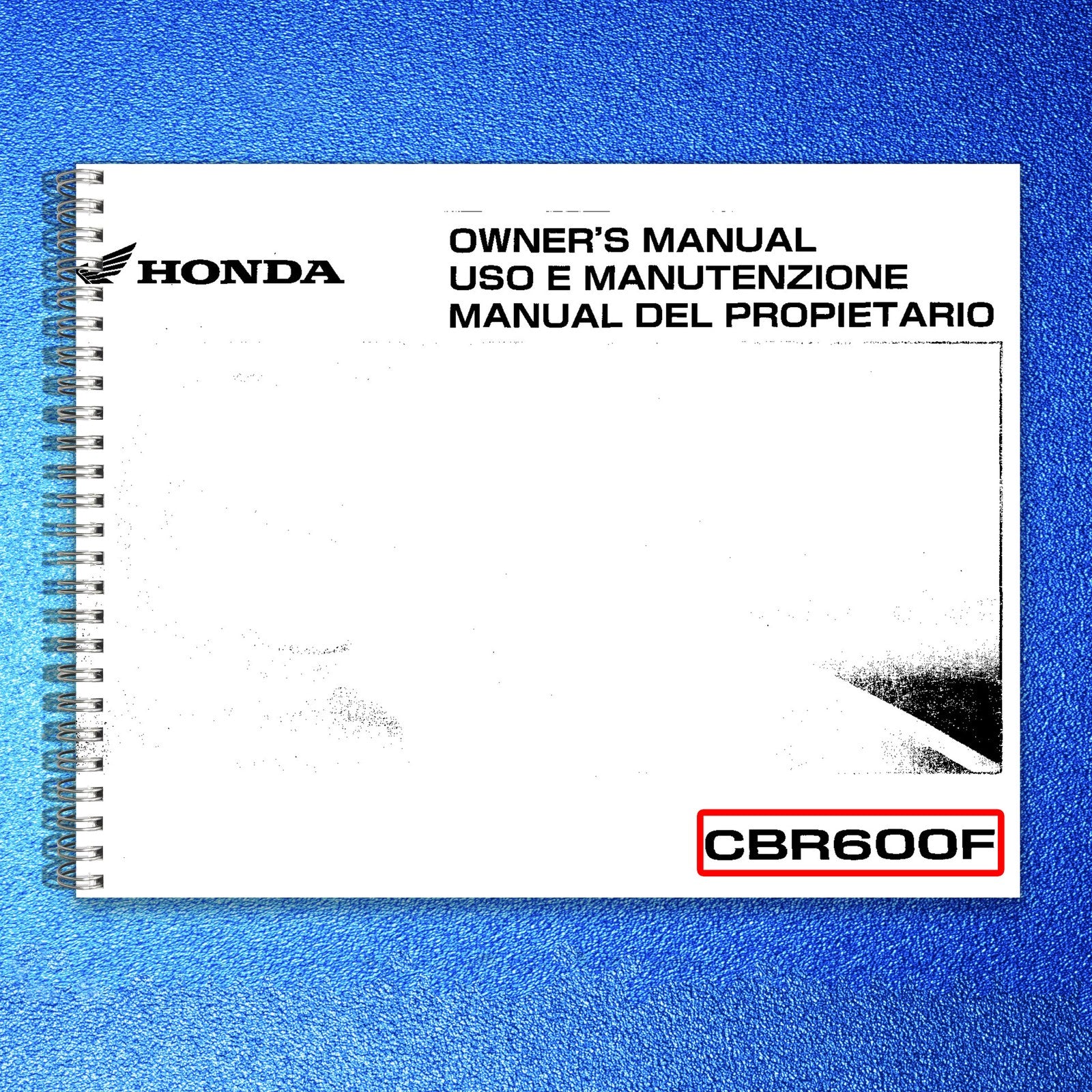HONDA CBR600F Motorcycle Owners Manual 2004 - BOUND - COVERS - XL FOLDOUT PAGES