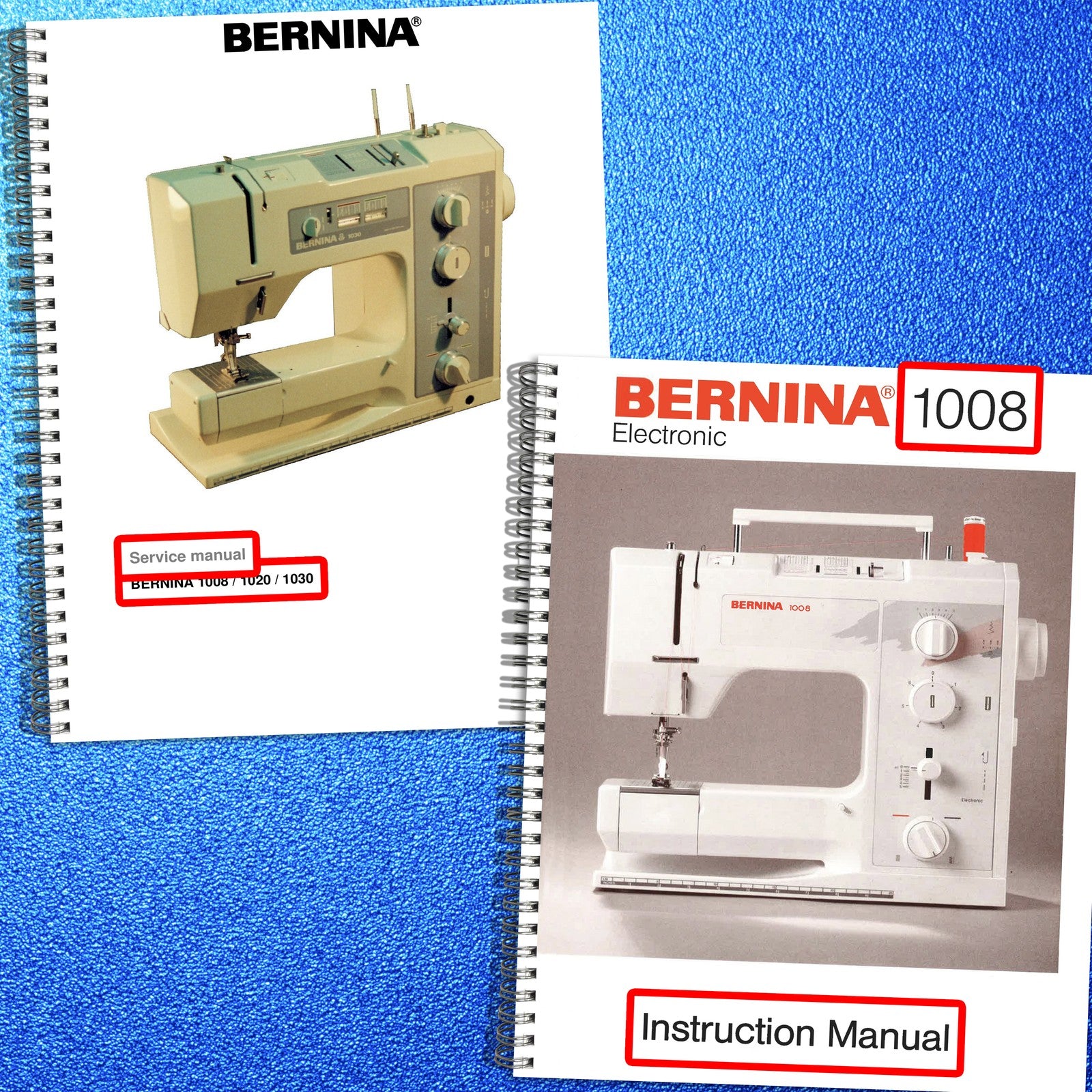 BERNINA 1008 1020 1030 Service & Operators Manual BUNDLE - WIRE BOUND - COVERS