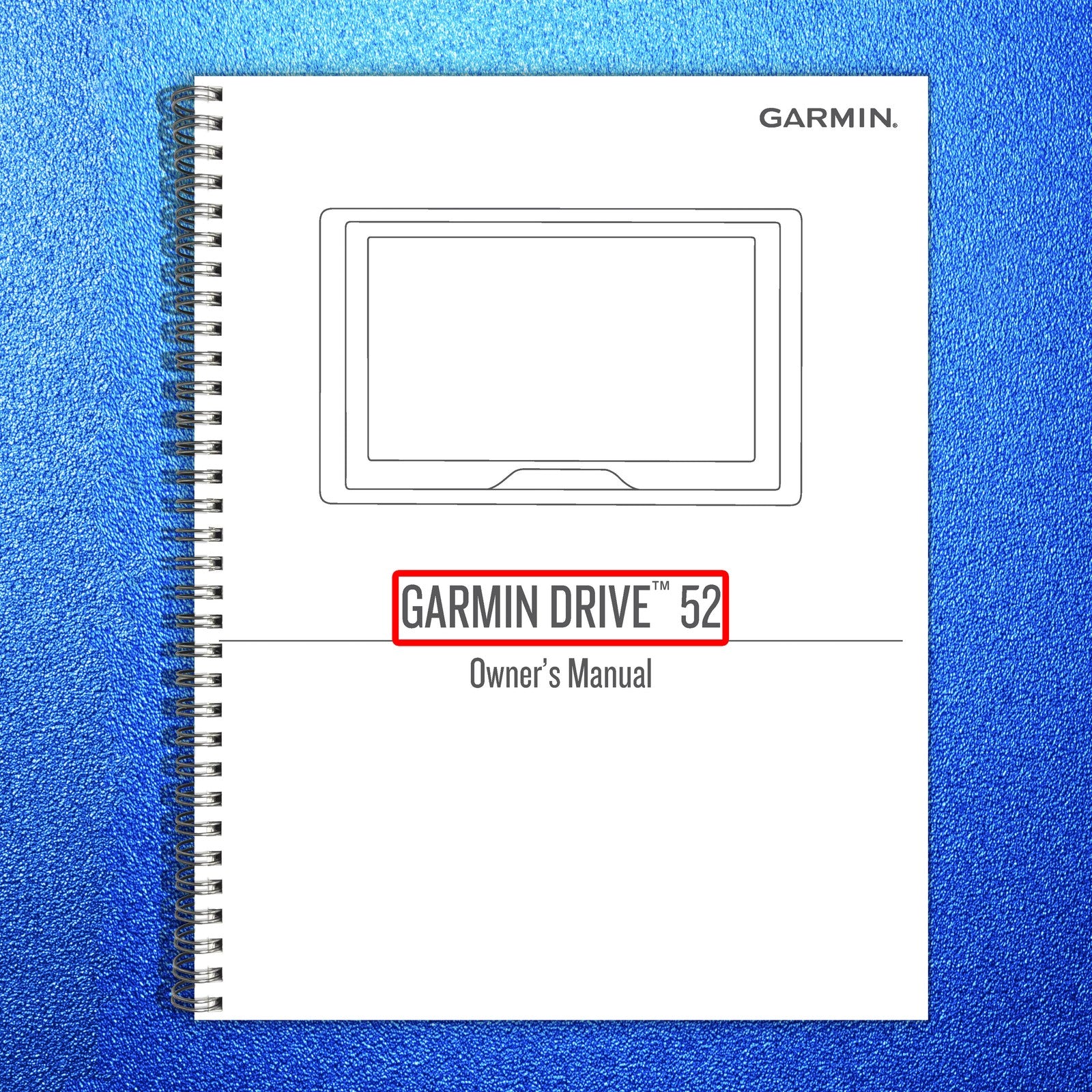 GARMIN Drive 52 Owners Manual 2018 - STEEL WIRE BOUND - PROTECTIVE COVERS