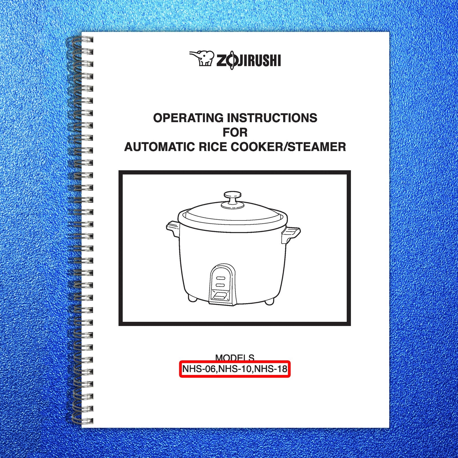 ZOJIRUSHI NHS-06 10 18 Automatic Rice Cooker Operating Instructions Manual