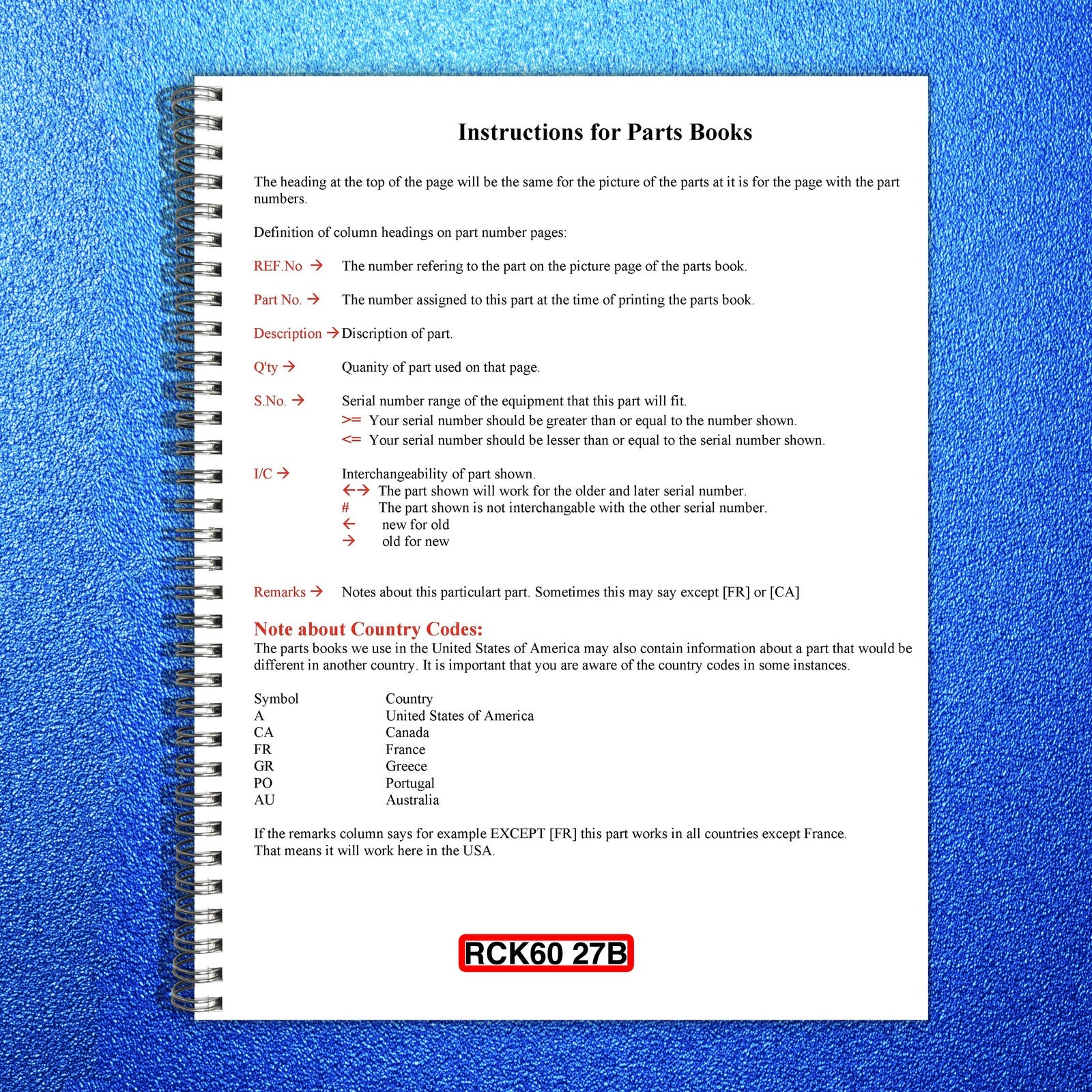 KUBOTA RCK60-27B Mower Parts Manual - STEEL WIRE BOUND - PROTECTIVE COVERS