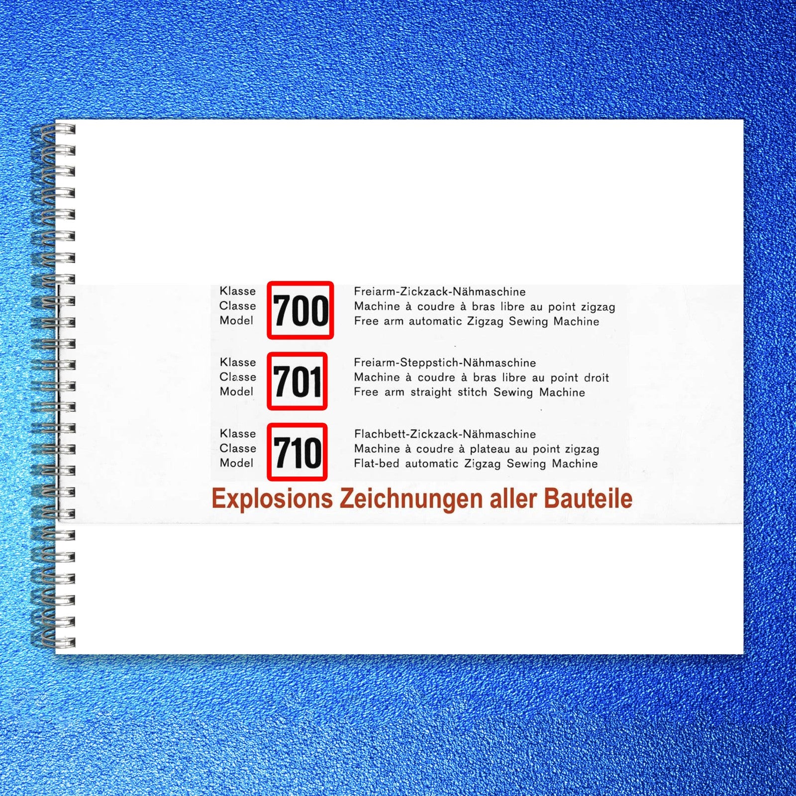 BERNINA 700 701 710 Sewing Machine Parts Manual - WIRE BOUND - TOUGH COVERS