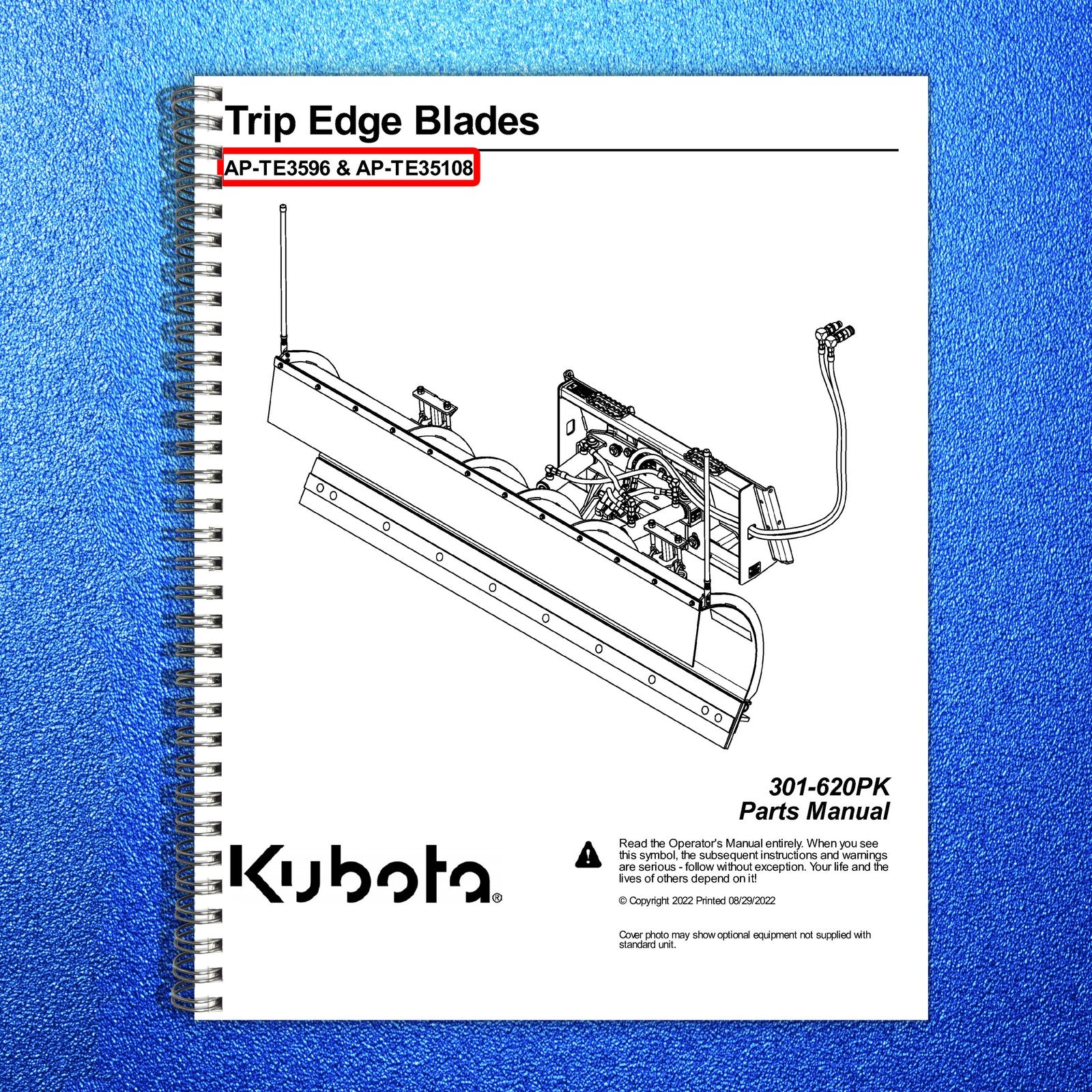 LAND PRIDE TE3596 Trip Edge Blades Parts Manual 2022 - WIRE BOUND - TOUGH COVERS
