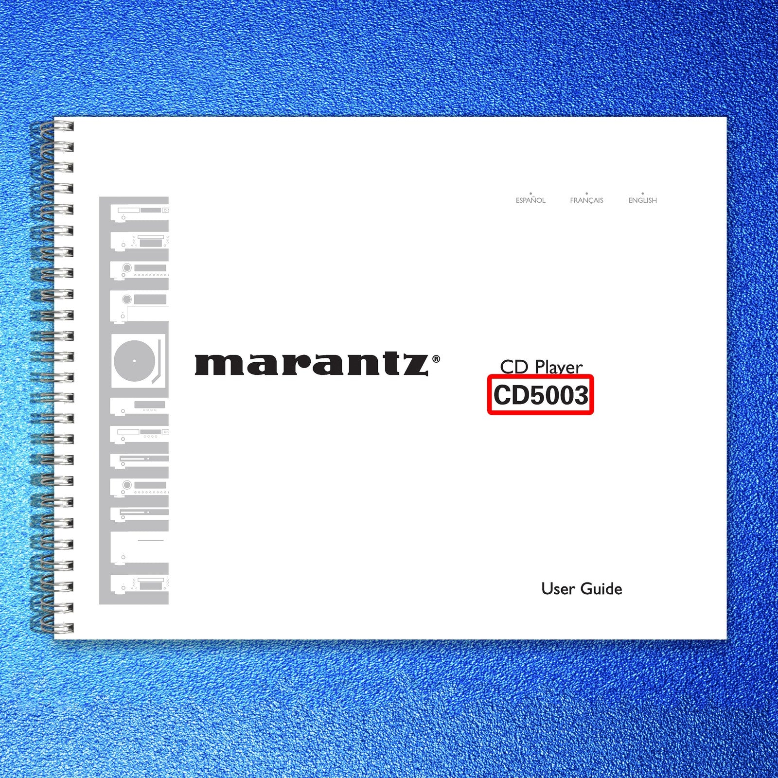 MARANTZ CD5003 CD Player Owners Manual - STEEL WIRE BOUND - PROTECTIVE COVERS