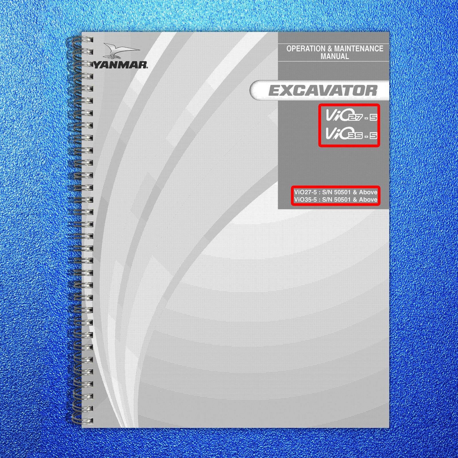YANMAR ViO27-5 ViO35-5 Excavator Operation and Maintenance Manual - WIRE BOUND